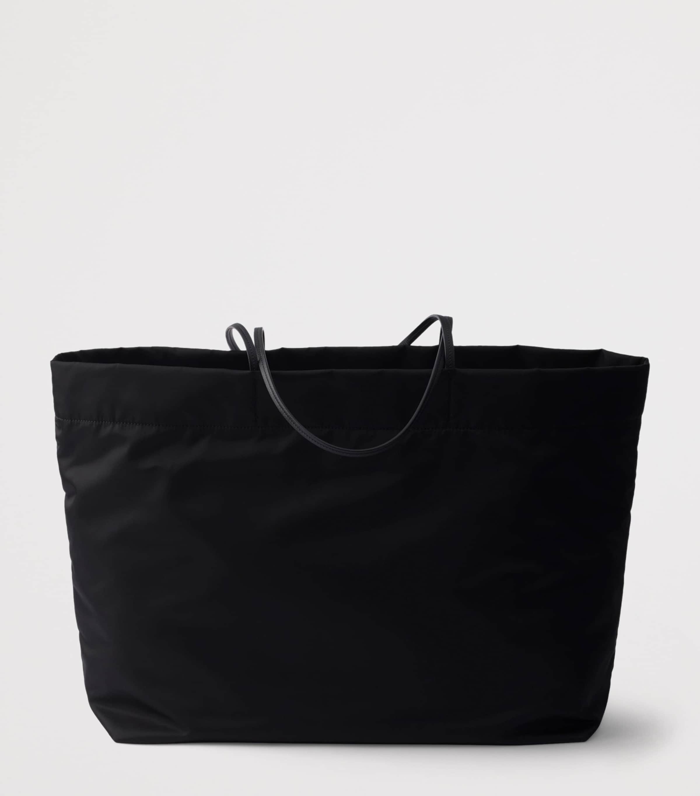 Large Re-Nylon and Leather Tote Bag F0002 Image 3
