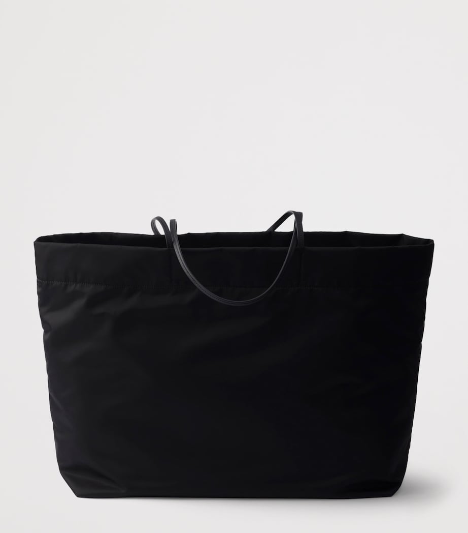 Large Re-Nylon and Leather Tote Bag F0002 Image 3