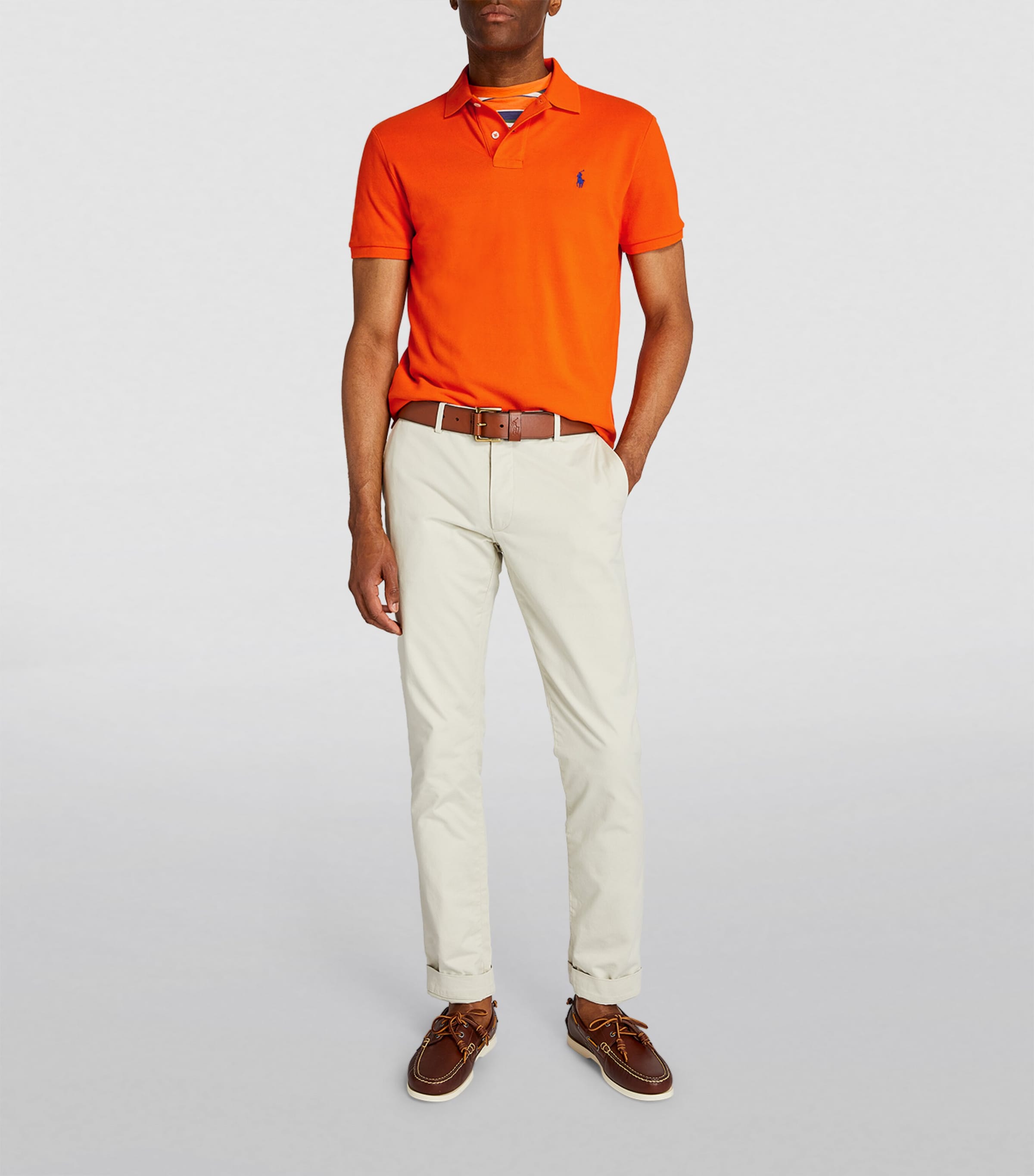 Cotton Mesh Polo Pony Polo Shirt ORANGE Image 2