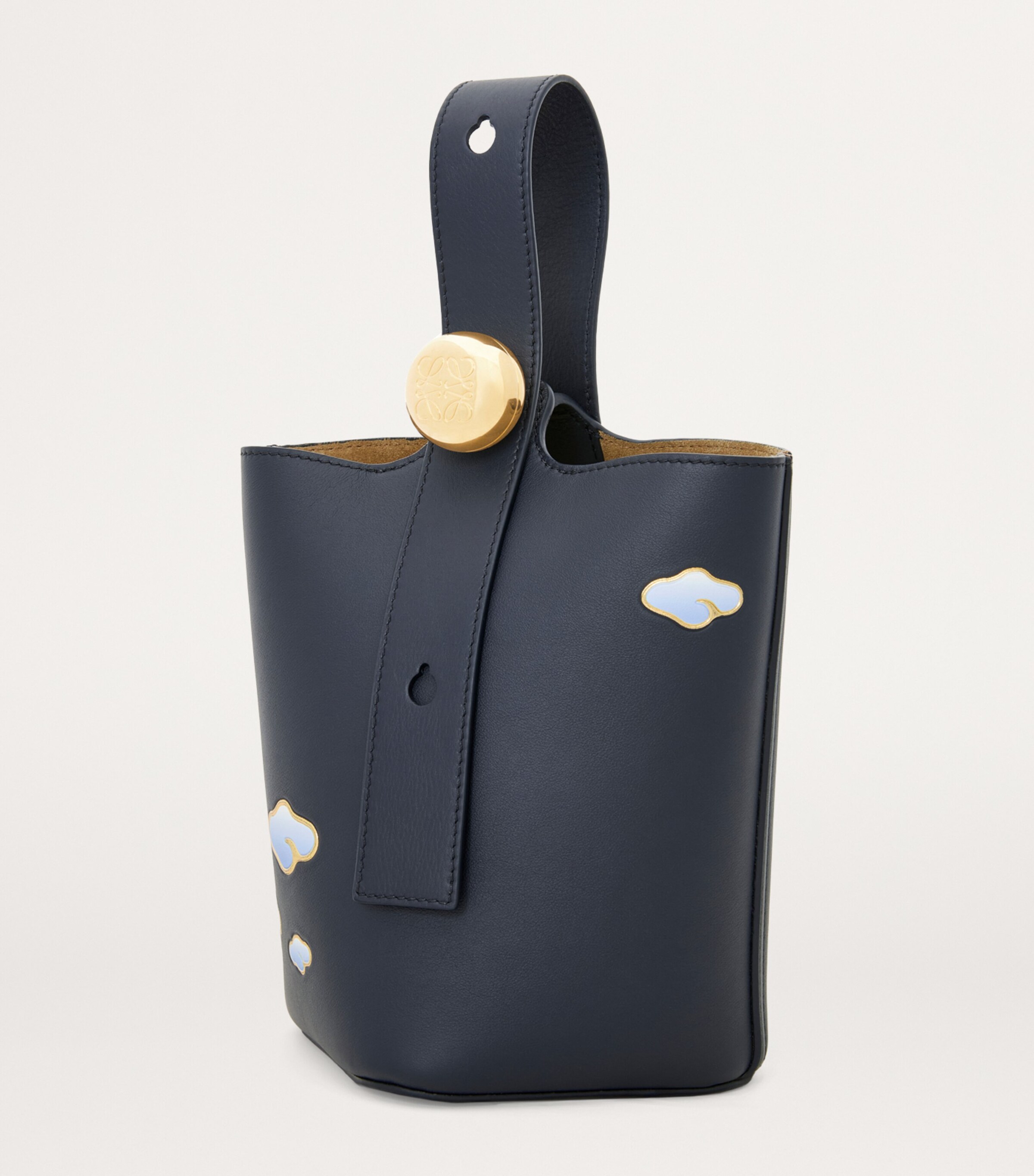 LOEWE Black x Suna Fujita Leather Clouds Pebble Bucket Bag