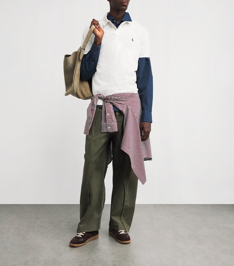 Cotton Mesh Slim Fit Polo Shirt NATURAL Image 2