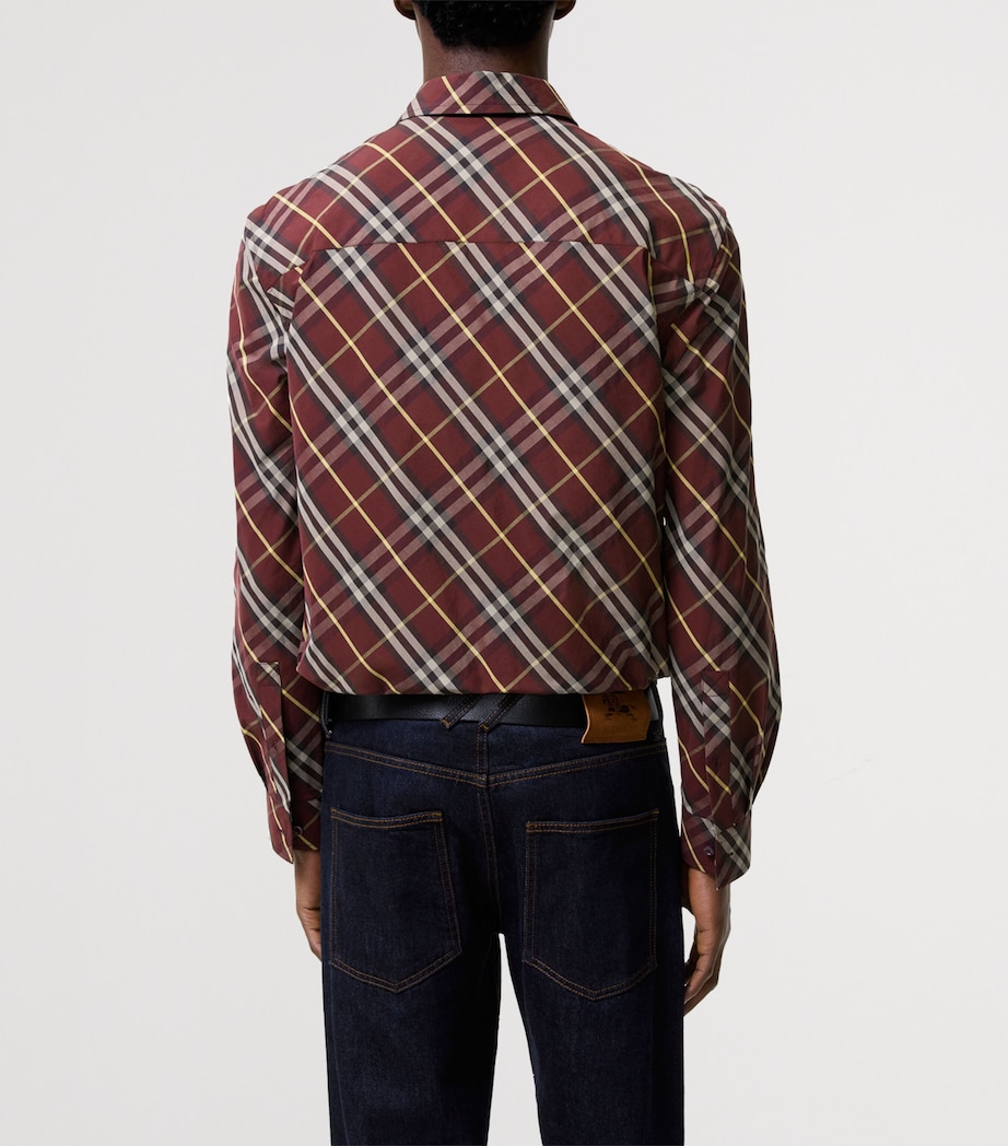 Burberry Mens Cotton Check Shirt Vineyard Red Ip Chk Image 3