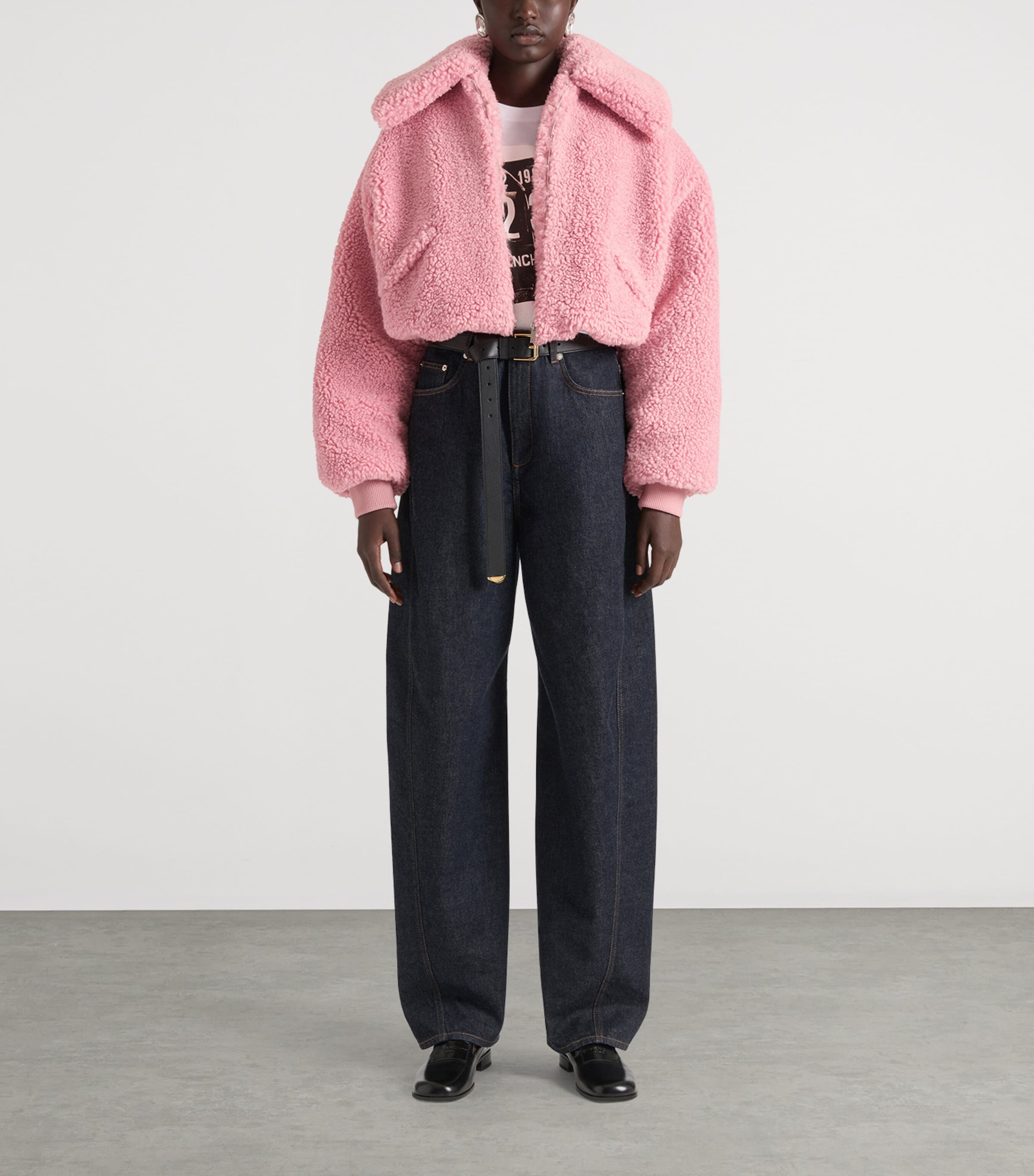 Cropped Fleece Jacket LIGHT PINK Image 2