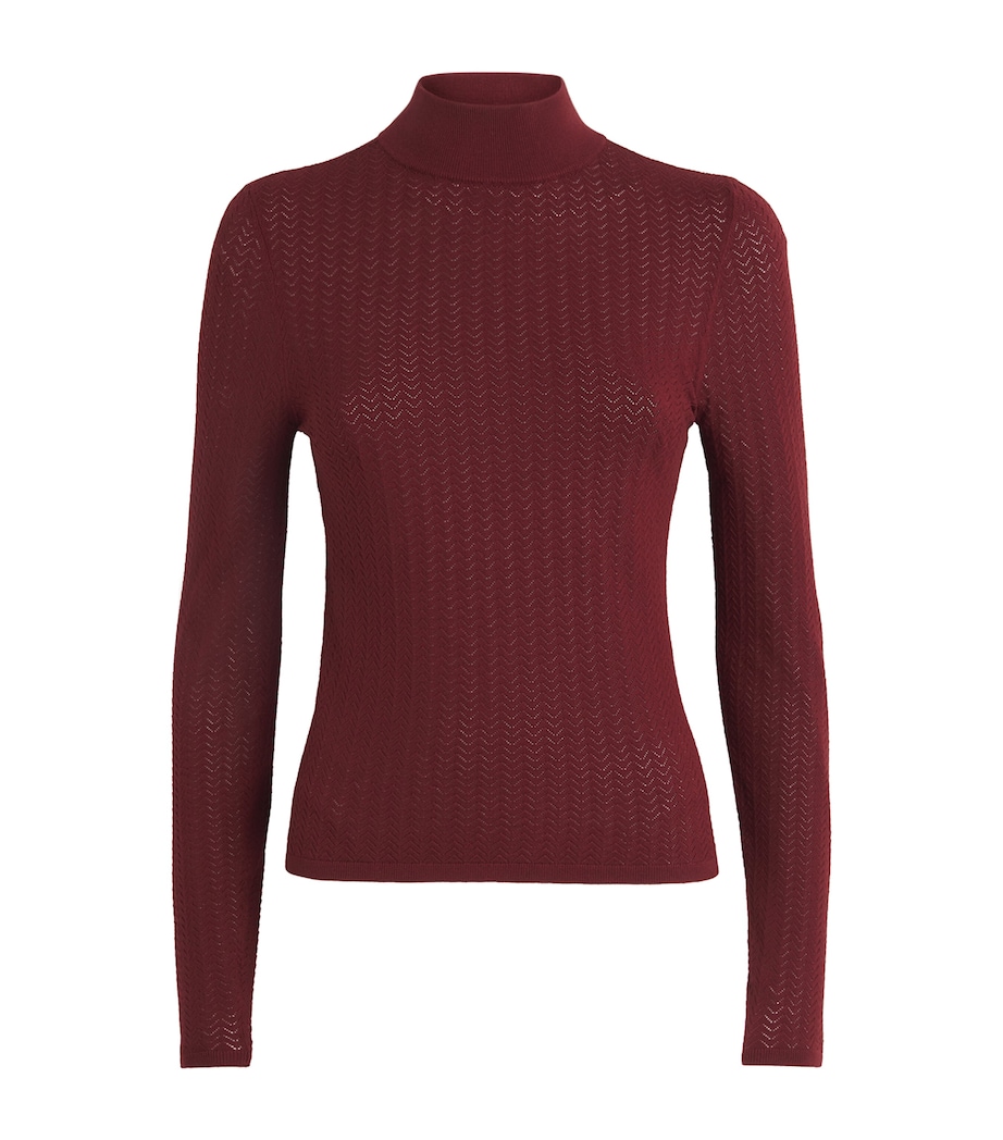 Pointelle Lanie Top I606 OXBLOOD Image 1