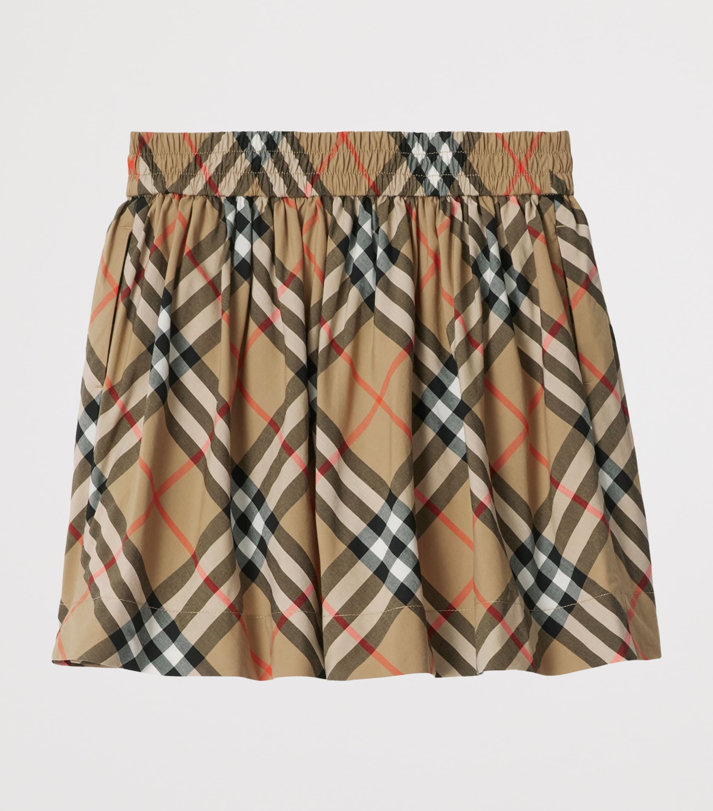 Burberry Kids Cotton Check Skirt (3-12 Years) Sand Ip Check Image 2