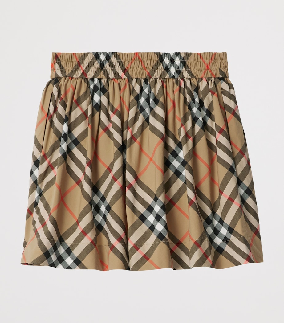 Burberry Kids Cotton Check Skirt (3-12 Years) Sand Ip Check Image 2