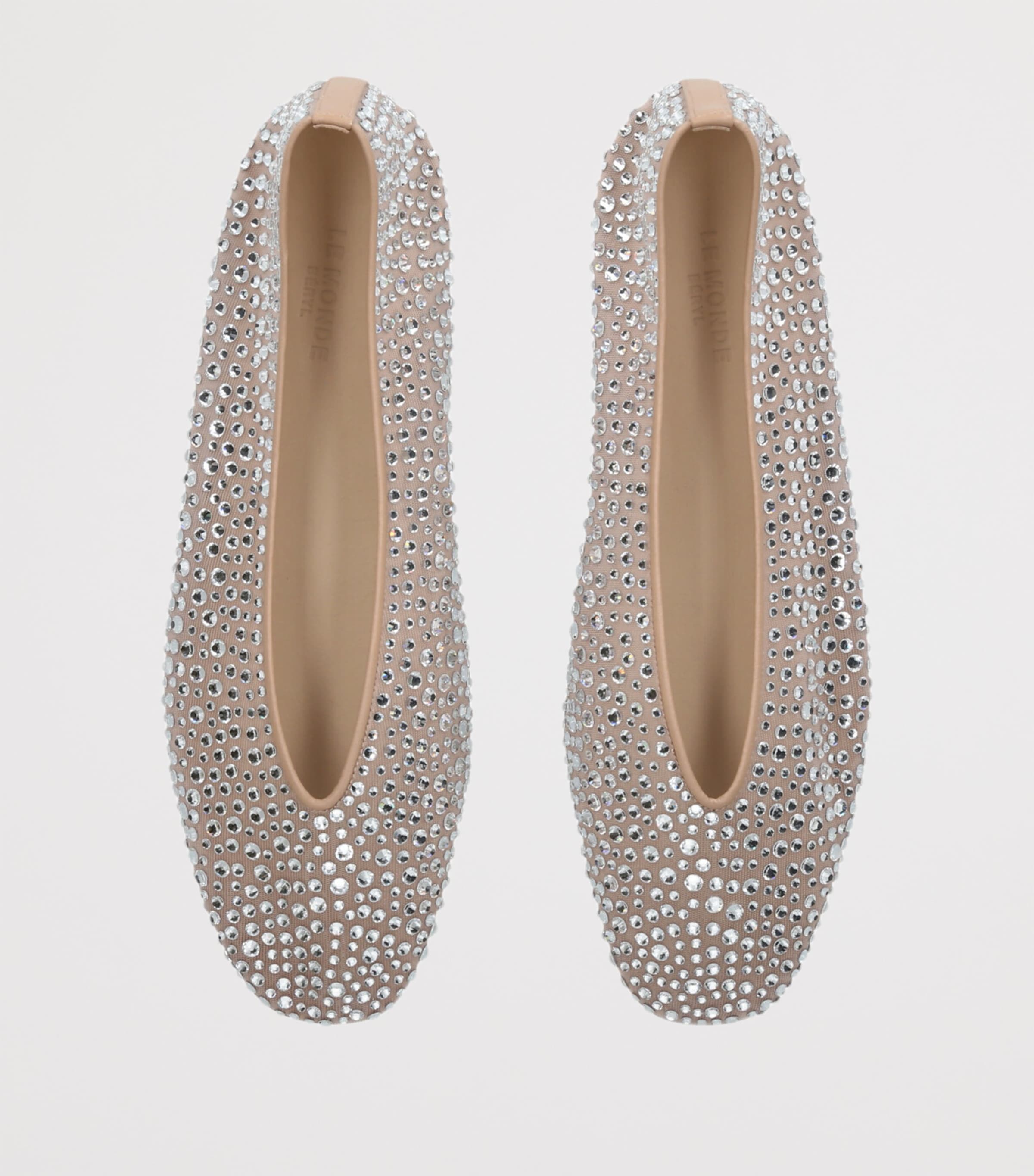 Crystal-Embellished Luna Ballet Flats TAUPE COMB Image 4