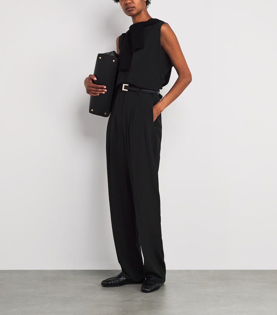 Crepe de Soie Silk Louis Blouse BLACK Image 2