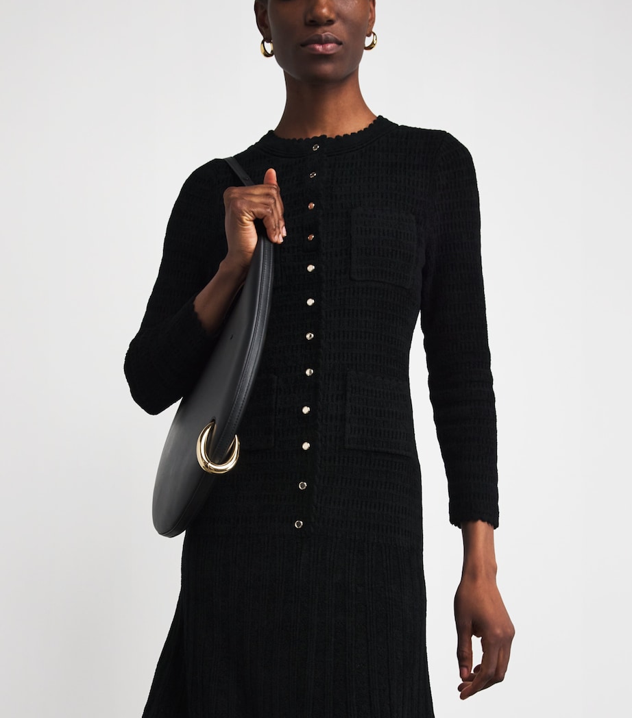 Knitted Long-Sleeve Maxi Dress BLACK Image 4
