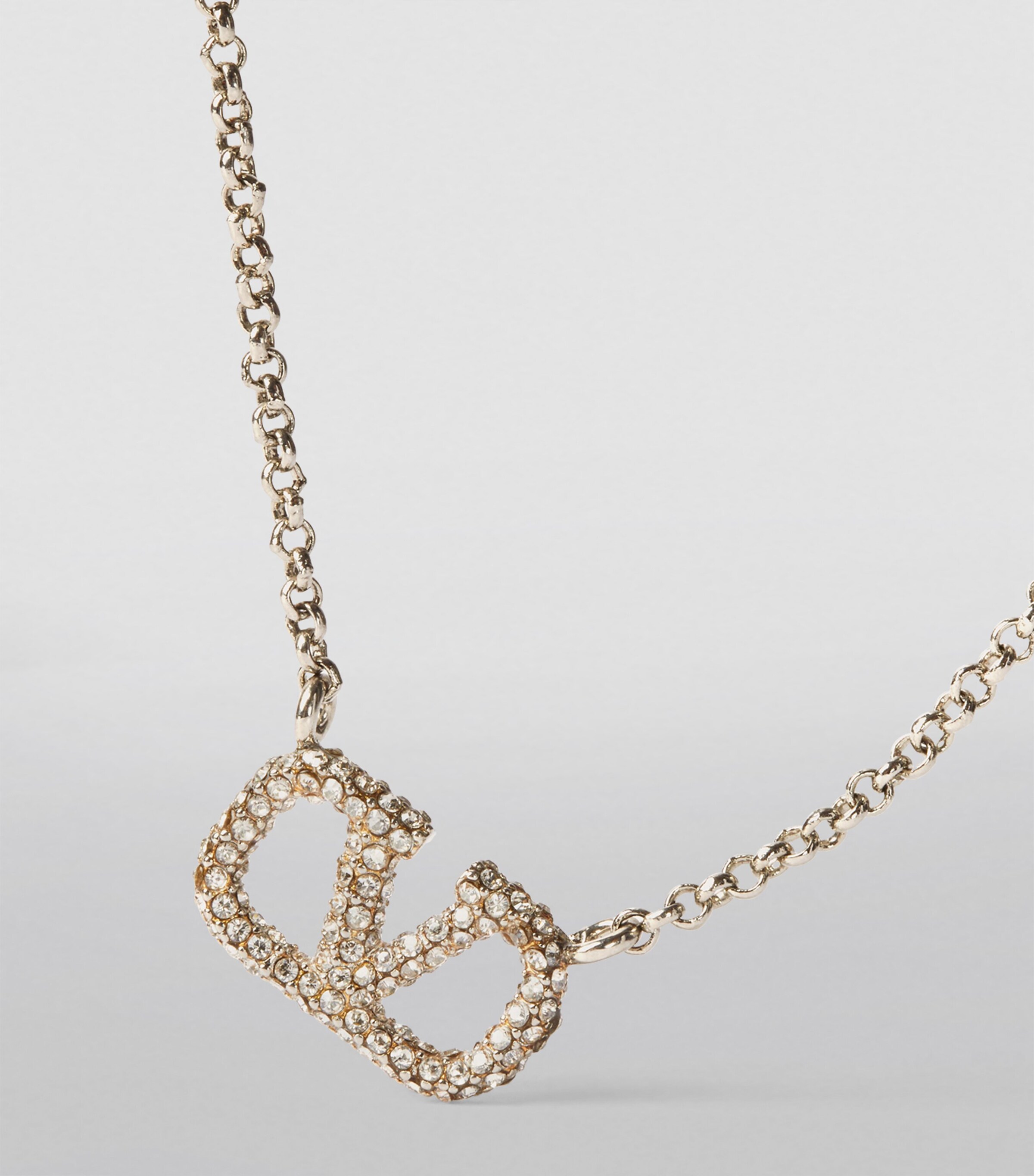 Crystal-Embellished VLogo Necklace 68S Image 5