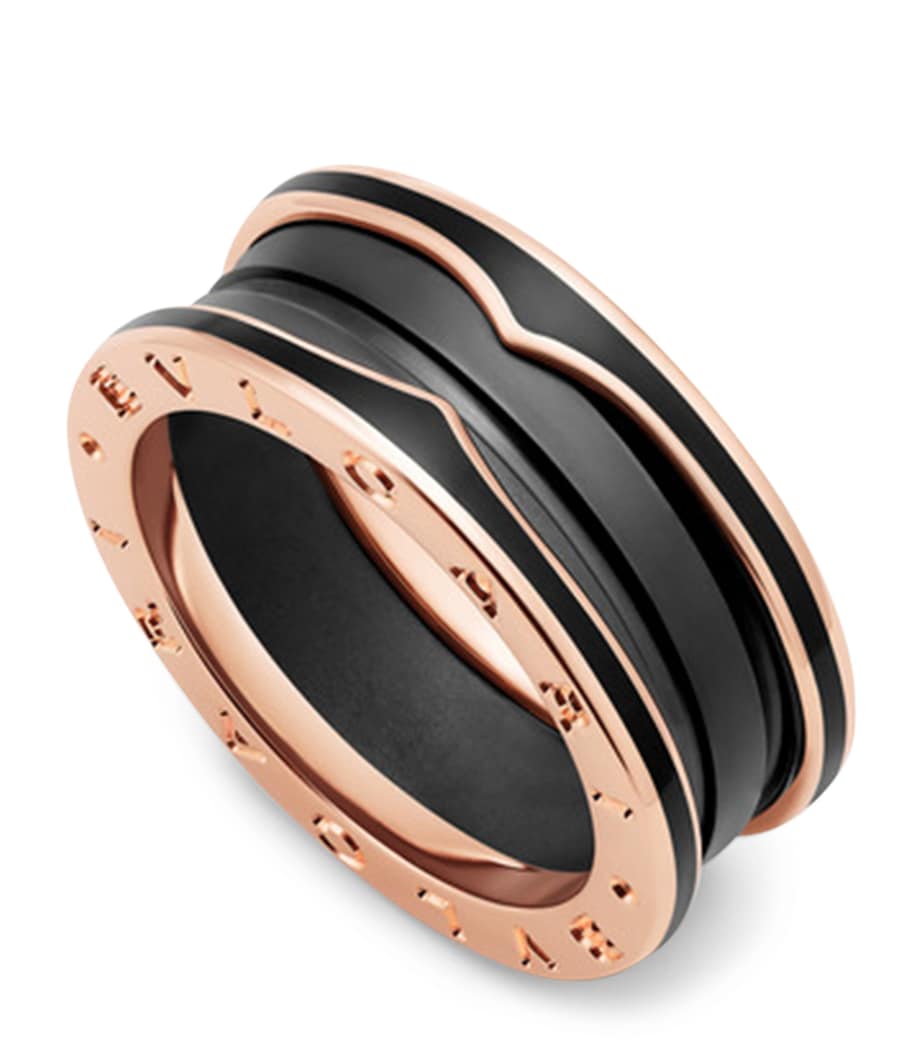 Rose Gold and Black Ceramic B.zero1 Two-Band Ring PINK GOLD Image 4