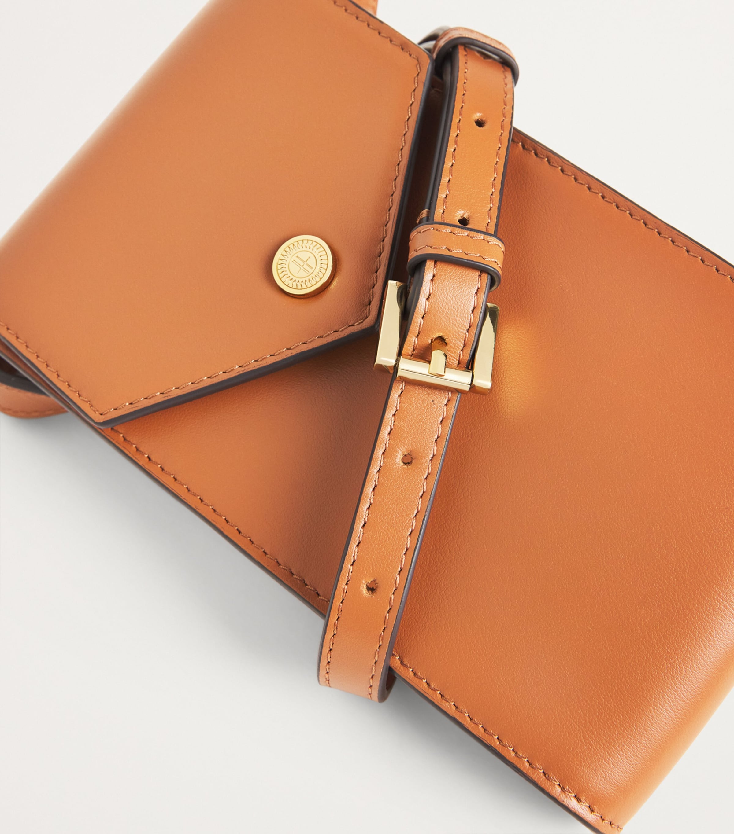Leather Phone Pouch Cross-Body Bag TAN Image 5