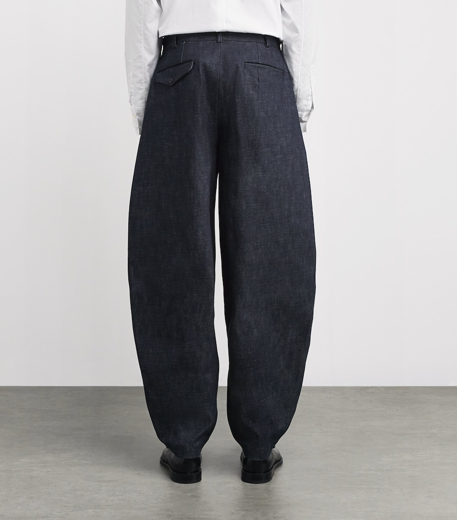 Pleated Wide-Leg Jeans INDIGO Image 4