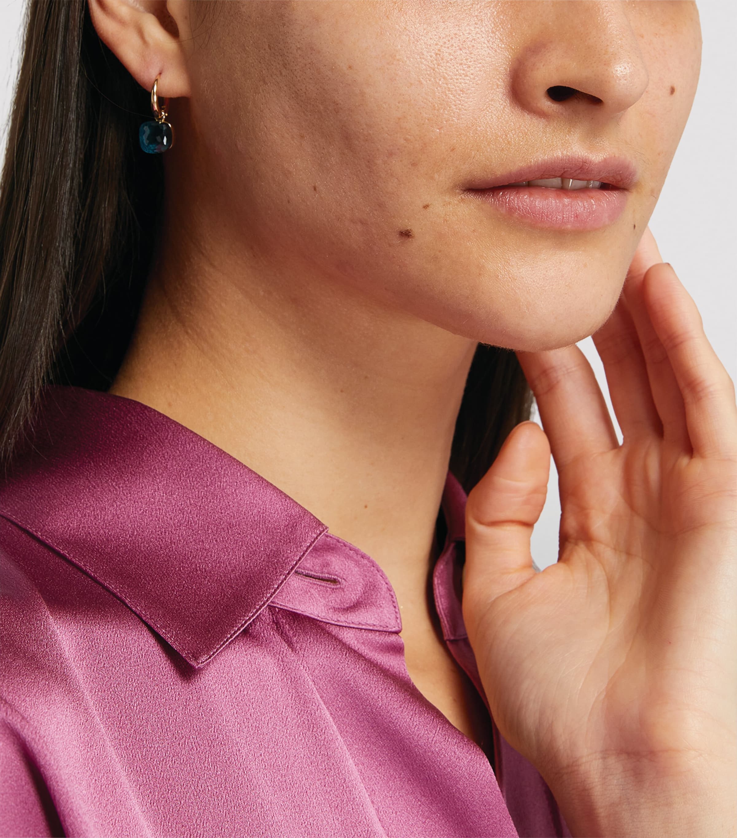 Rose Gold and Topaz Petit Nudo Drop Earrings 000TL Image 4