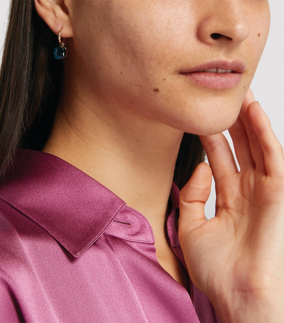 Rose Gold and Topaz Petit Nudo Drop Earrings 000TL Image 4