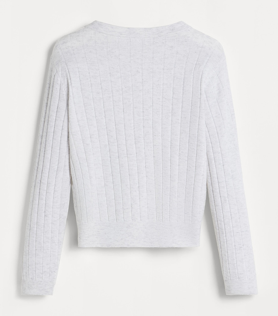 Brunello Cucinelli Kids Cashmere-Blend Ribbed Cardigan (4-6 Years) Image 2