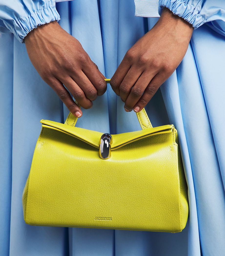 Jacquemus Small Leather Valérie Top-Handle Bag Acid Green Image 2