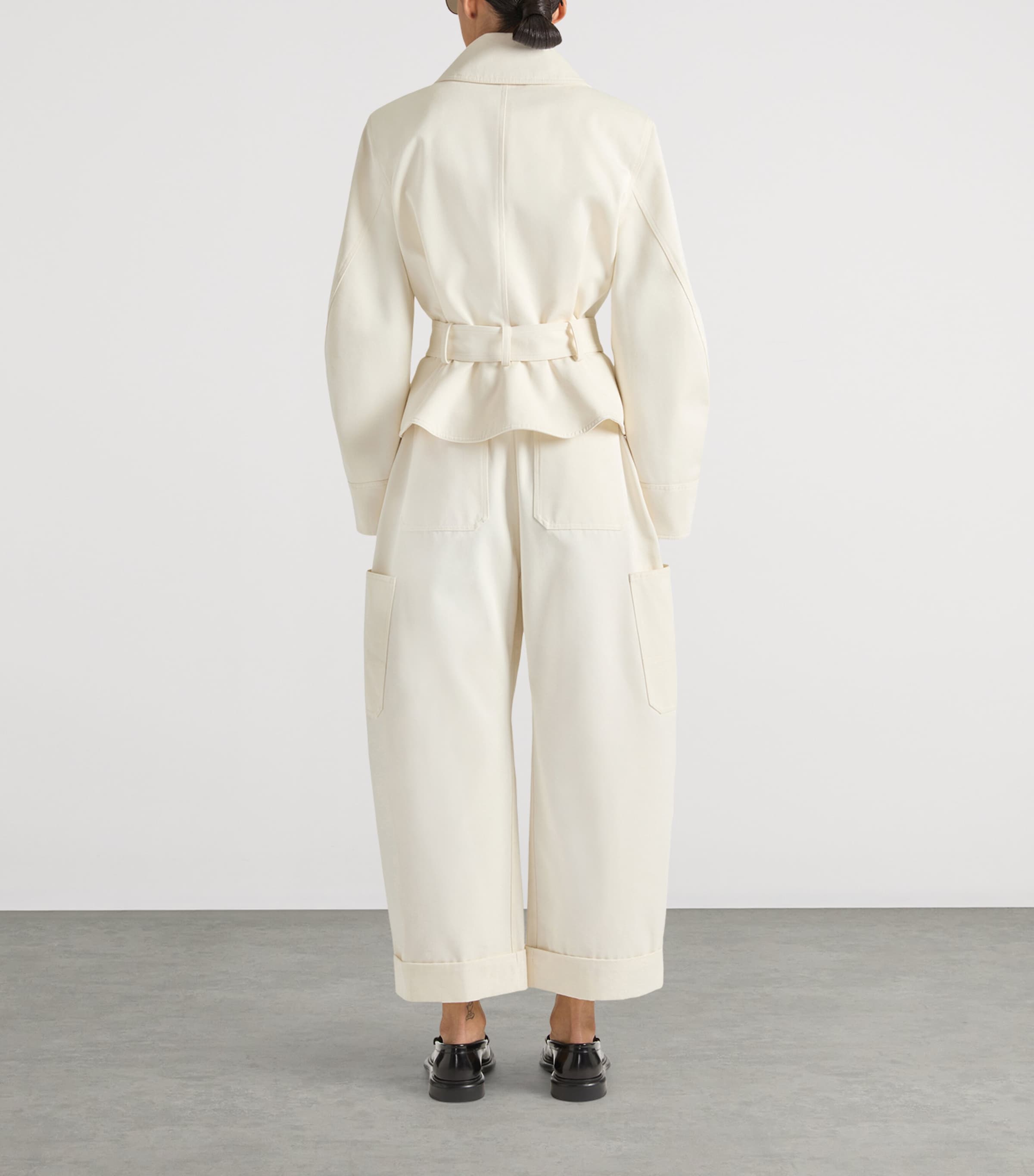 Cotton-Wool Cocoon Cargo Trousers IVORY Image 3