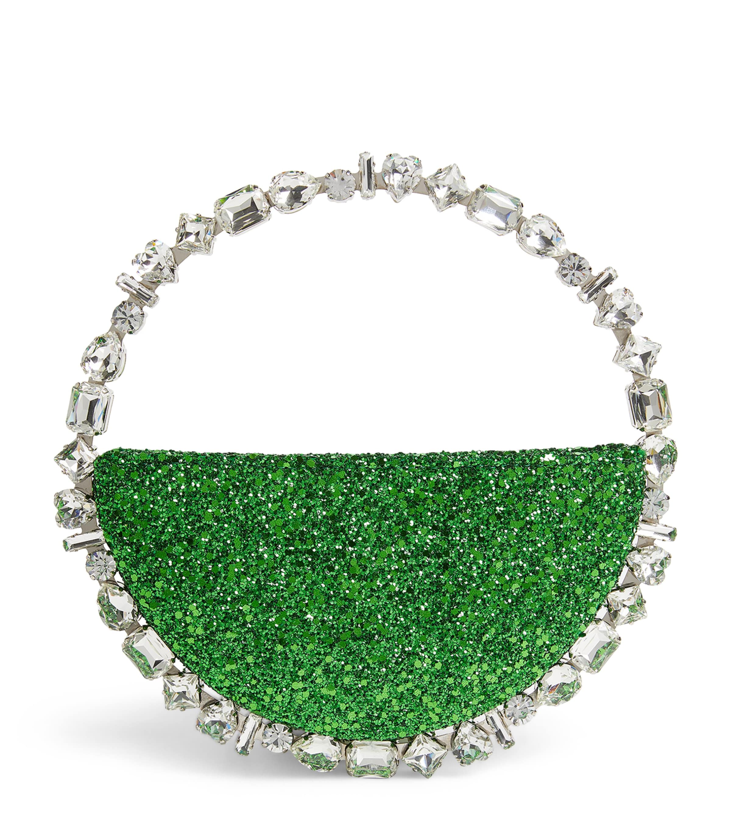 L'alingi Exclusive Glitter Embellished Taliya Eternity Clutch Bag In Green