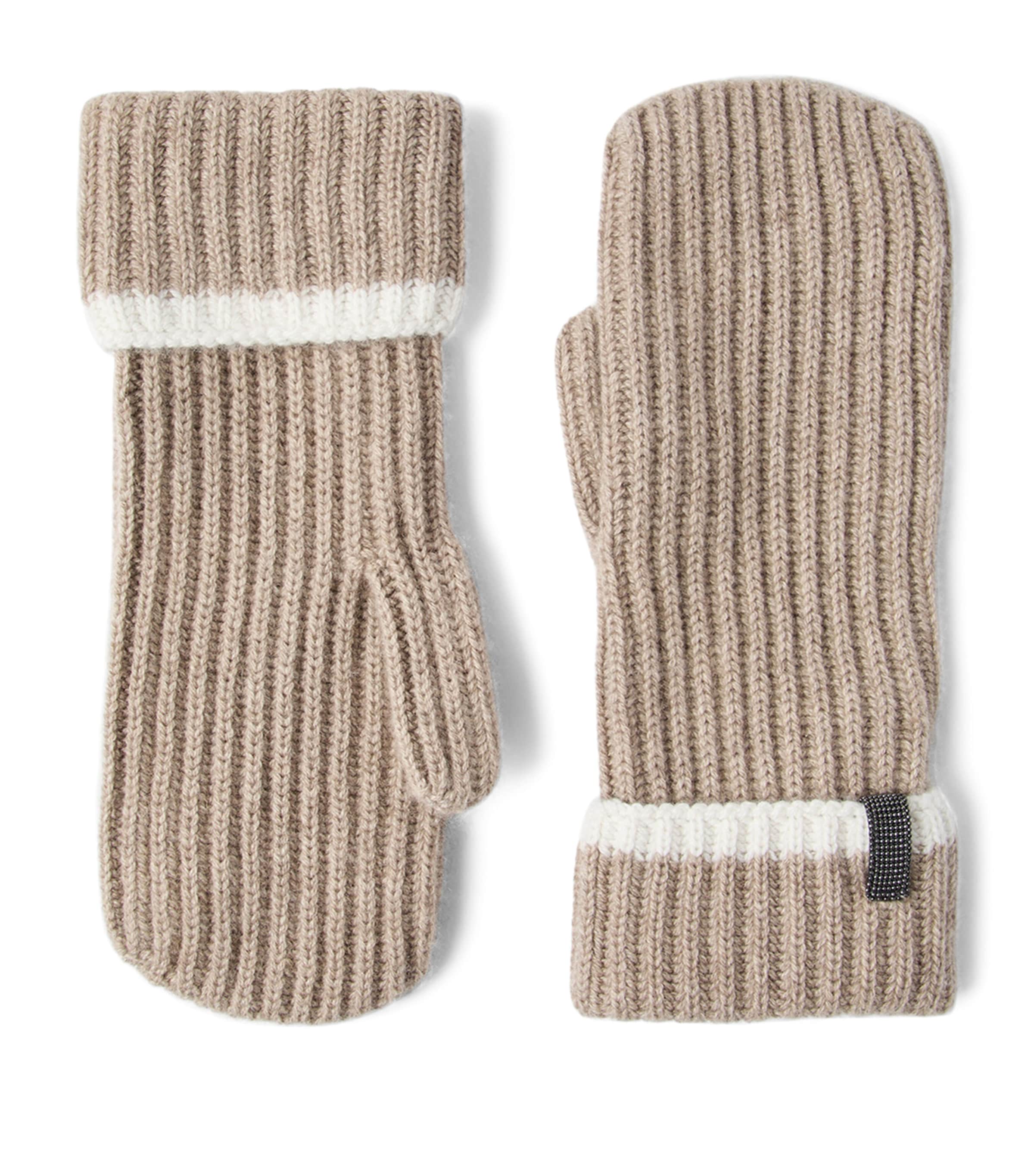 Brunello Cucinelli Cashmere Mittens In Neutral