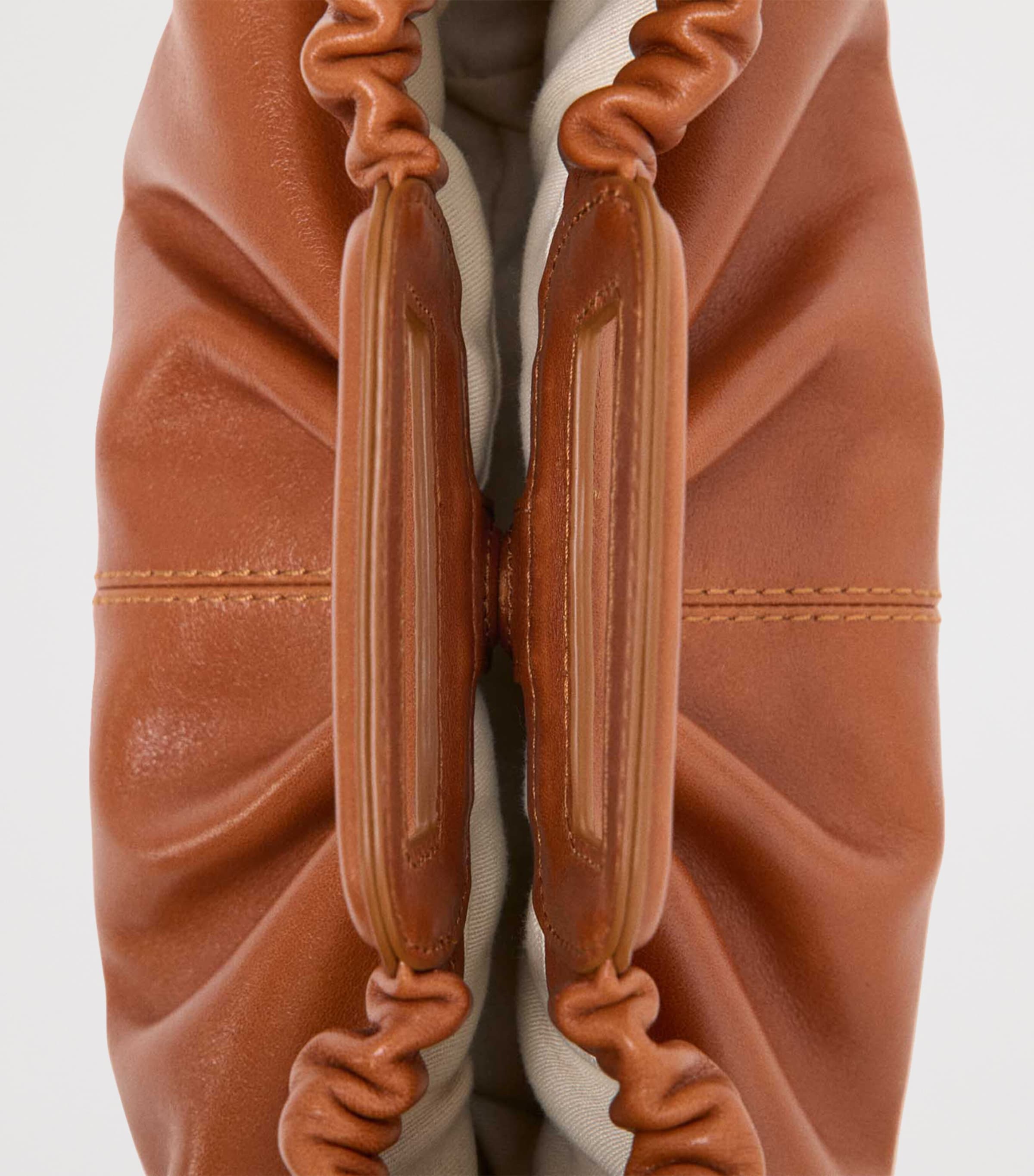 Maje Leather Milpli Clutch Bag Tobacco Image 9