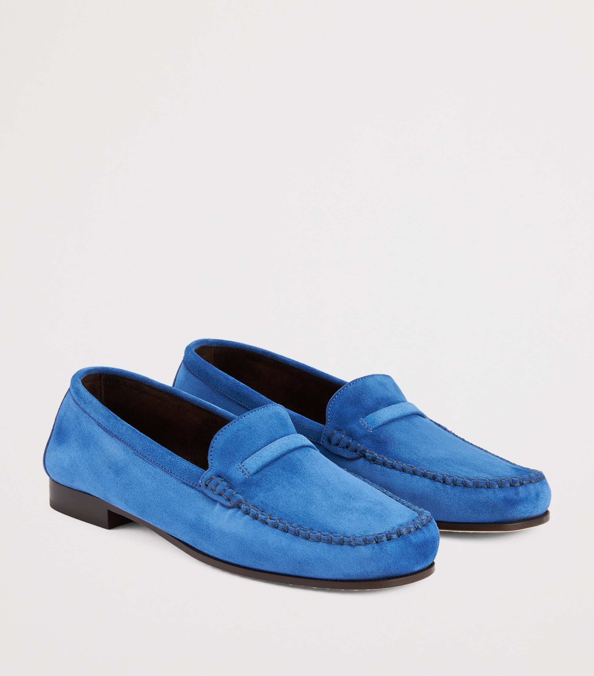 Malone Souliers Suede Knightsbridge Loafers Regatta Blue Image 3