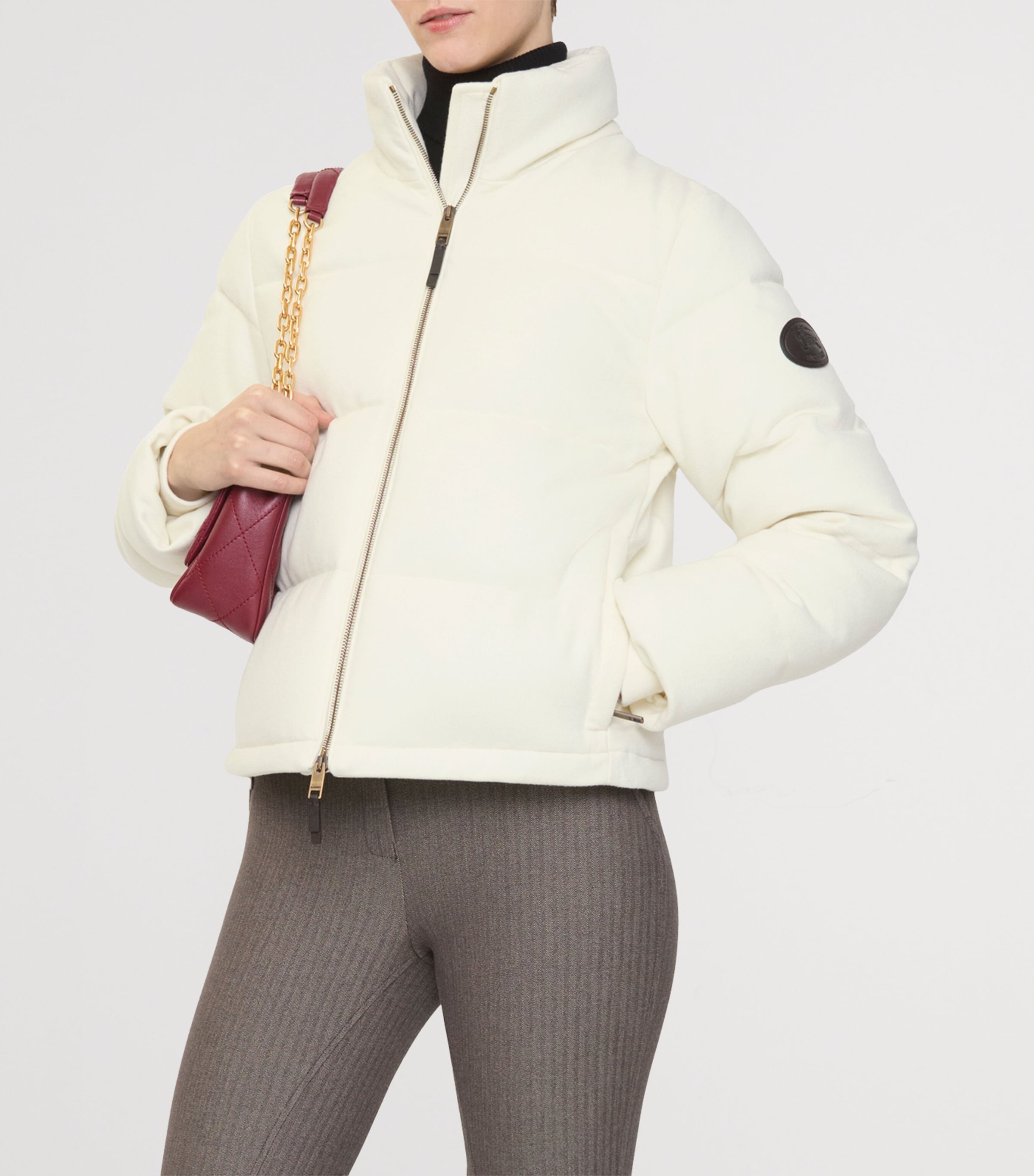 Burberry Womens Cashmere Puffer Jacket Ice Image 2
