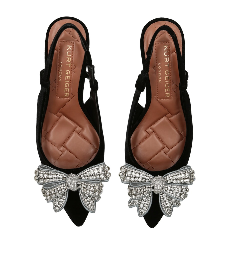 Velvet Belgravia Slingback Court Shoes BLACK Image 4