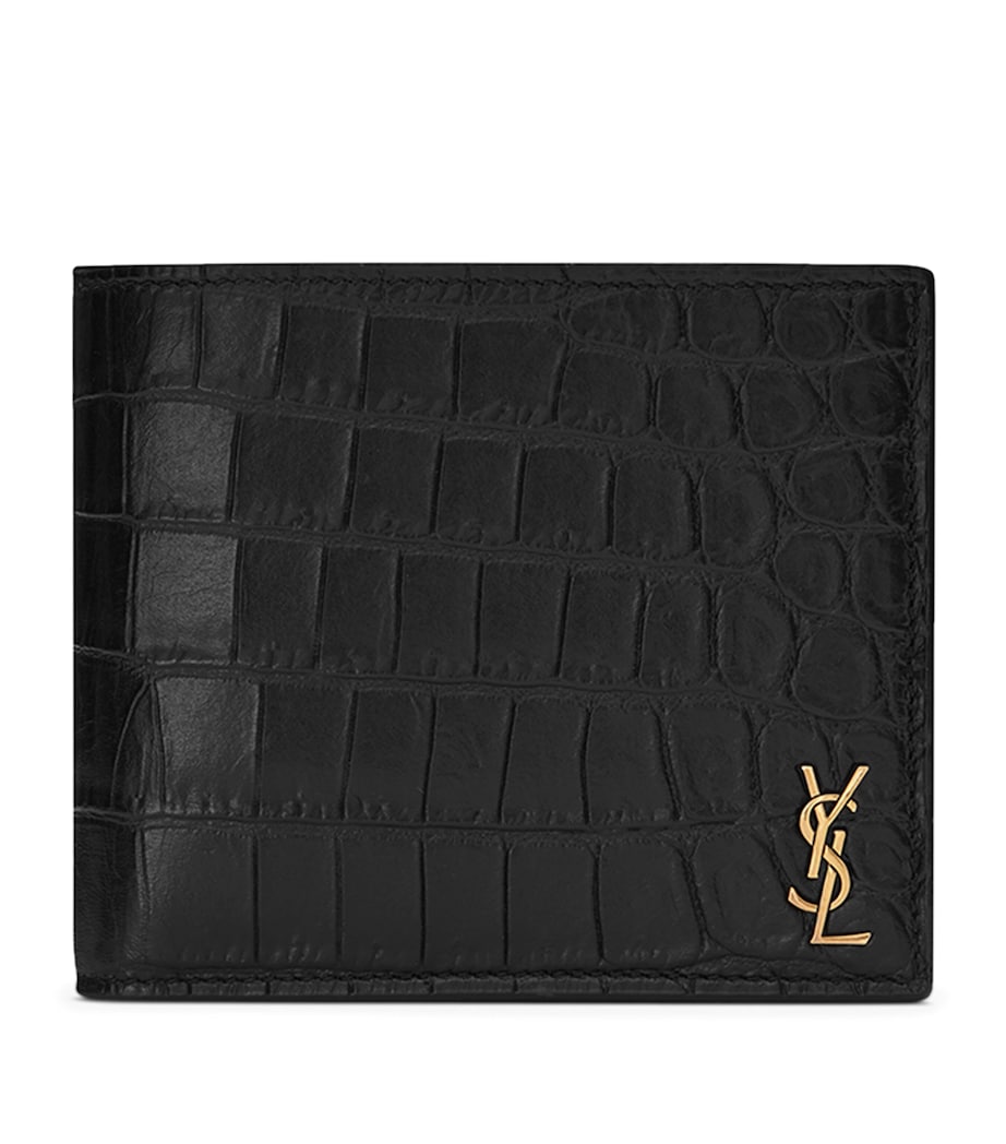 Croc-Embossed Leather Monogram Card Holder 1000 Image 1
