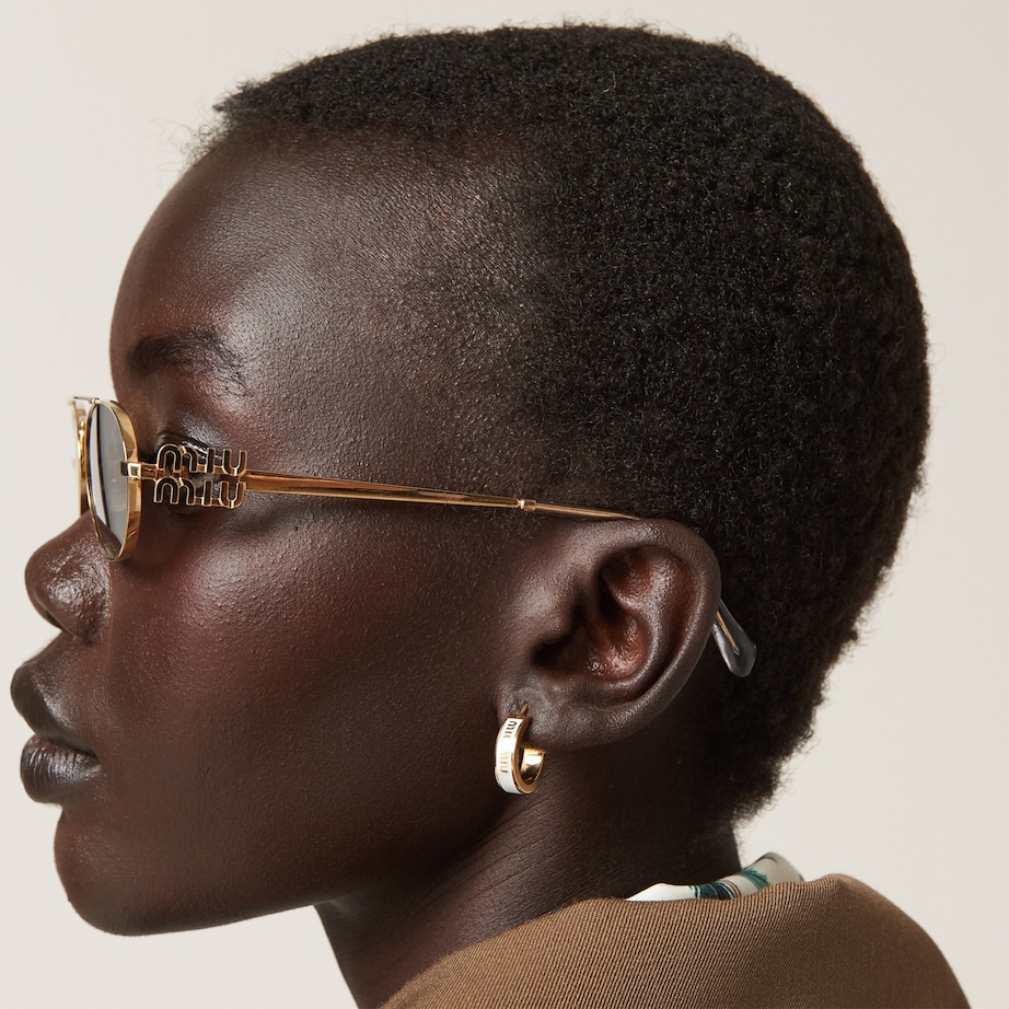 Enamelled Logo Hoop Earrings F0009 Image 2