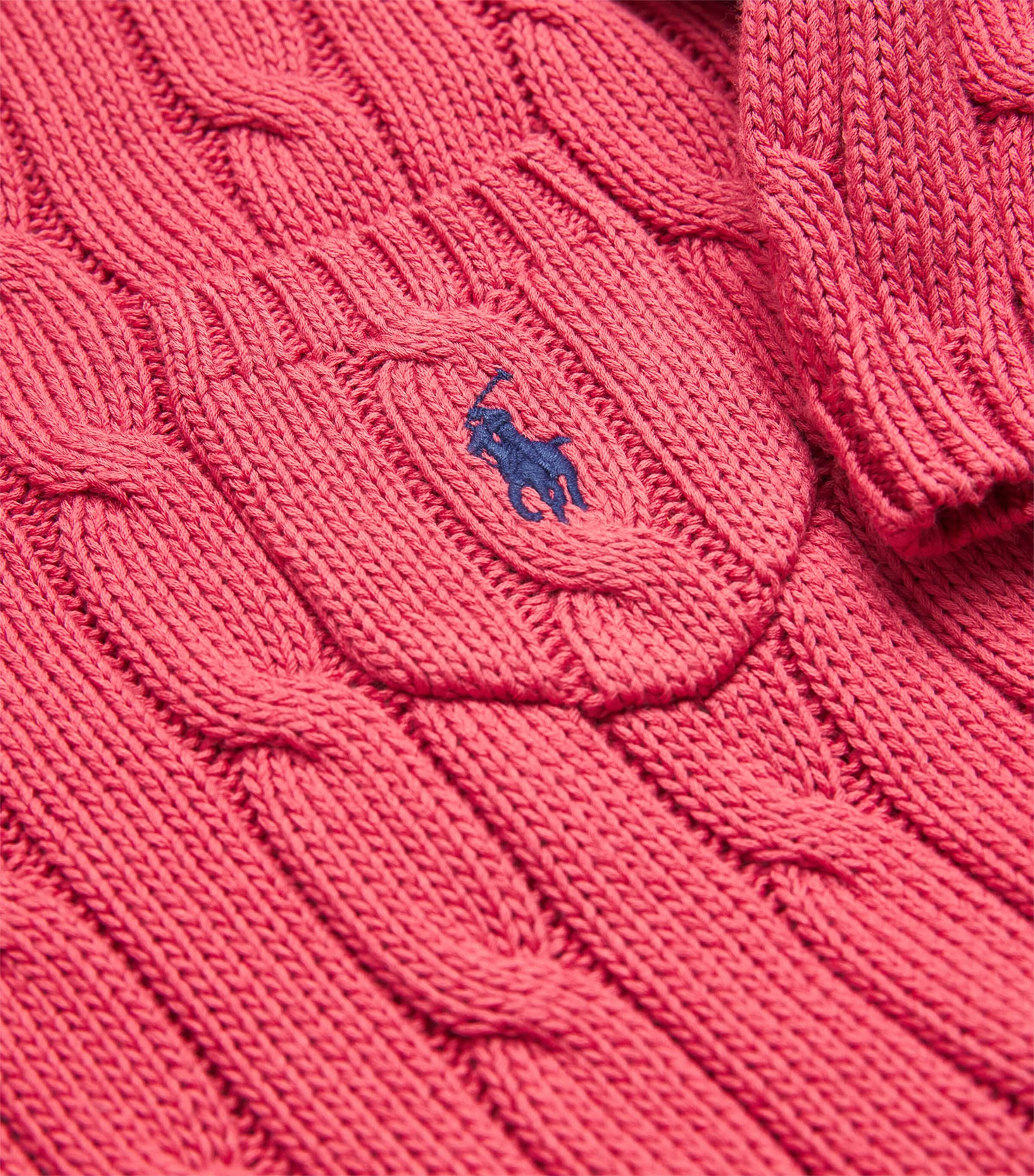 Cotton Cable-Knit Sweater NANTUCKET RED Image 5