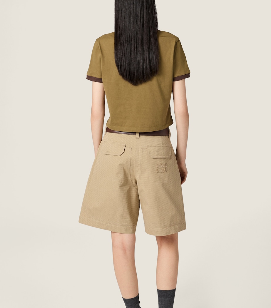 Miu Miu Womens Cotton Jersey Logo T-Shirt Image 3