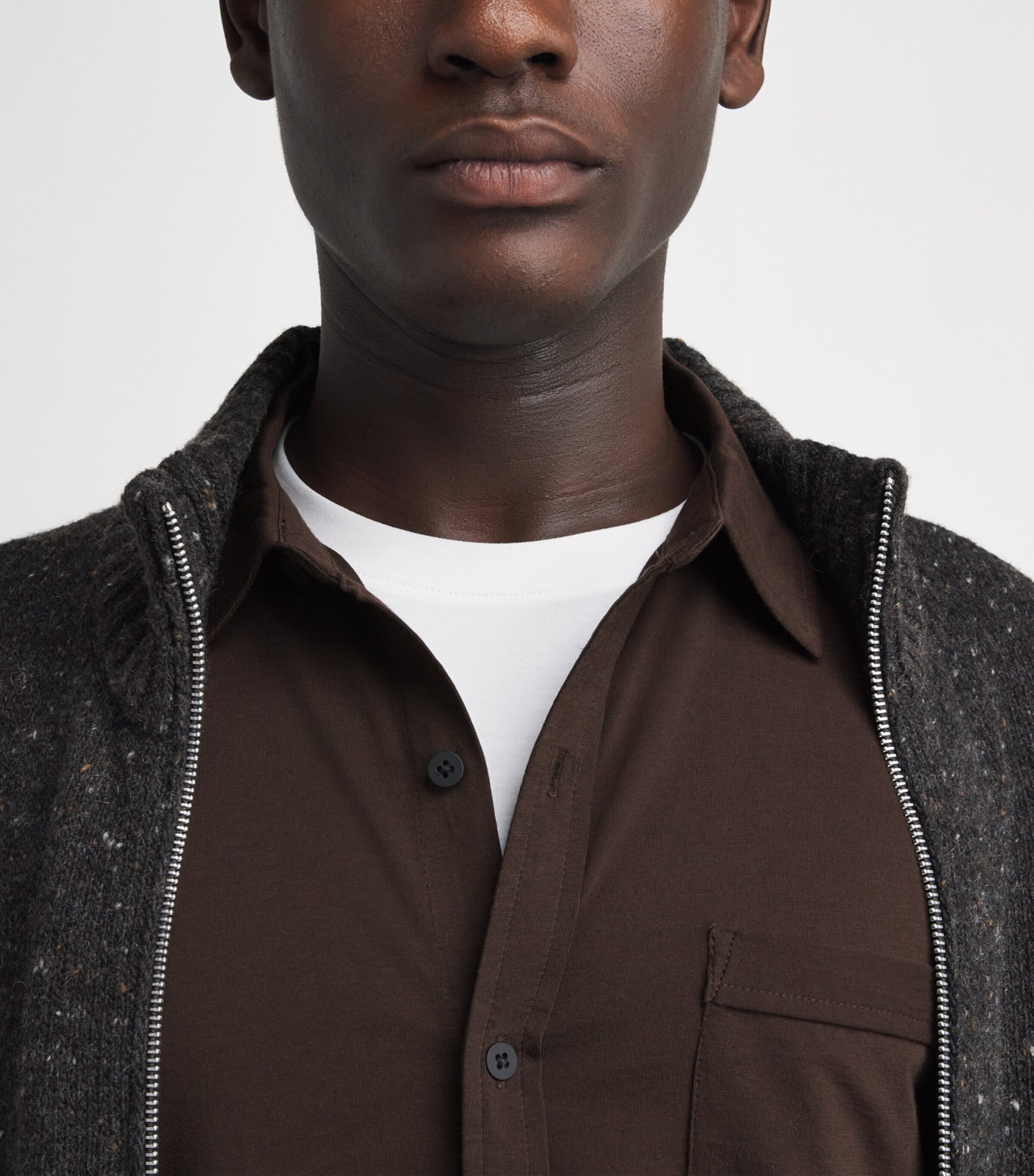 PAIGE Mens Pima Cotton Cosgrove Shirt Dark Agar Image 3