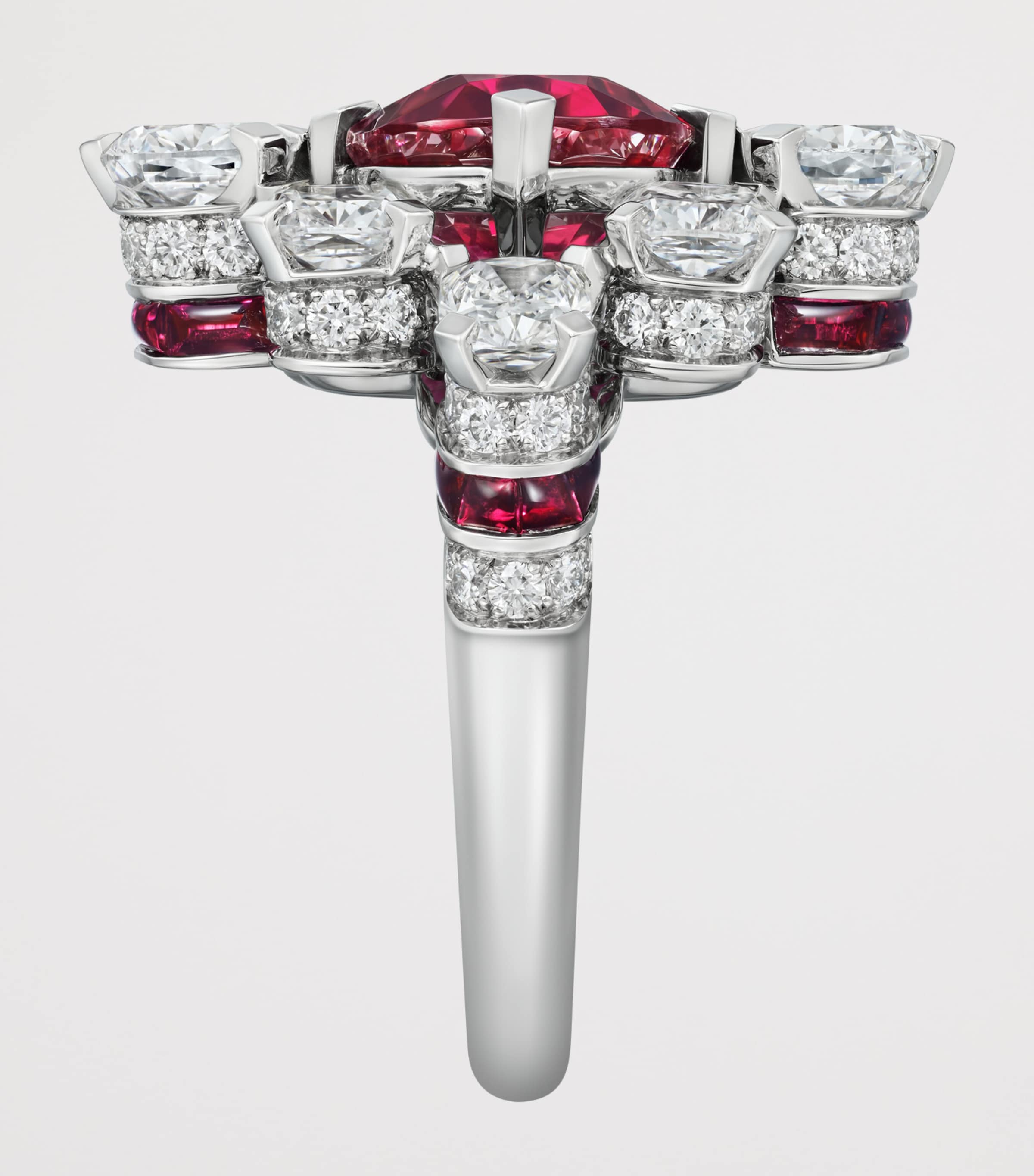 Cartier Platinum, Diamond and Ruby Tesselia Cocktail Ring Platinum Image 5
