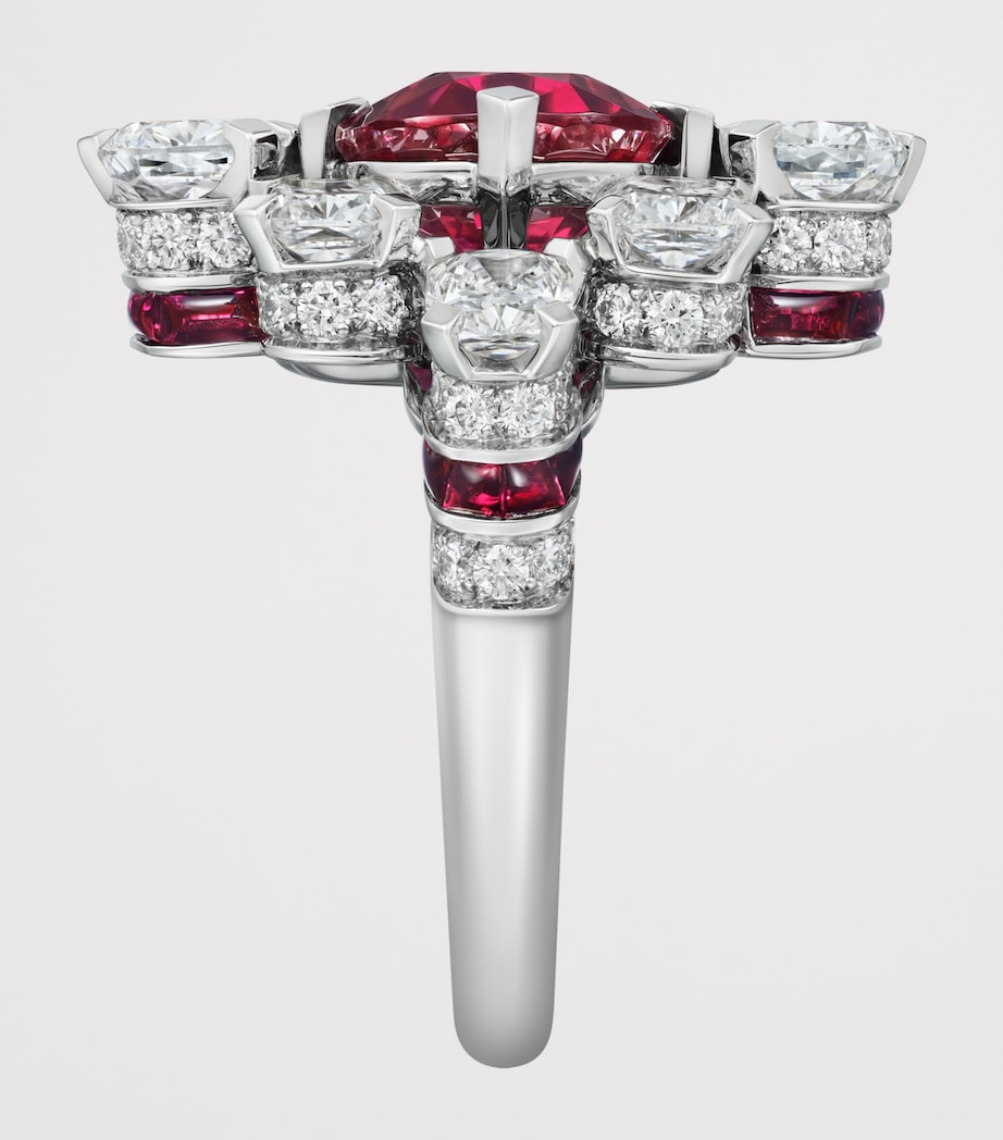 Cartier Platinum, Diamond and Ruby Tesselia Cocktail Ring Platinum Image 5