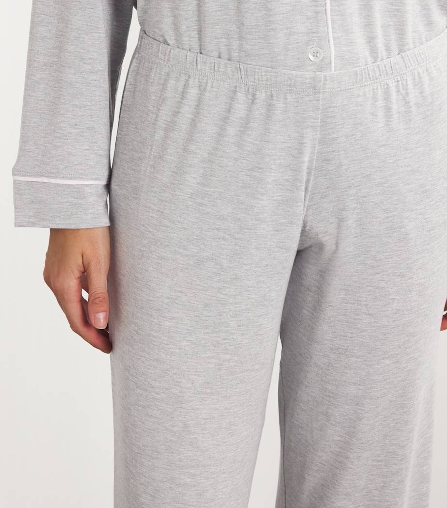 Gisele Long Piped Pyjama Set HEATHR GRY/SRBT Image 4
