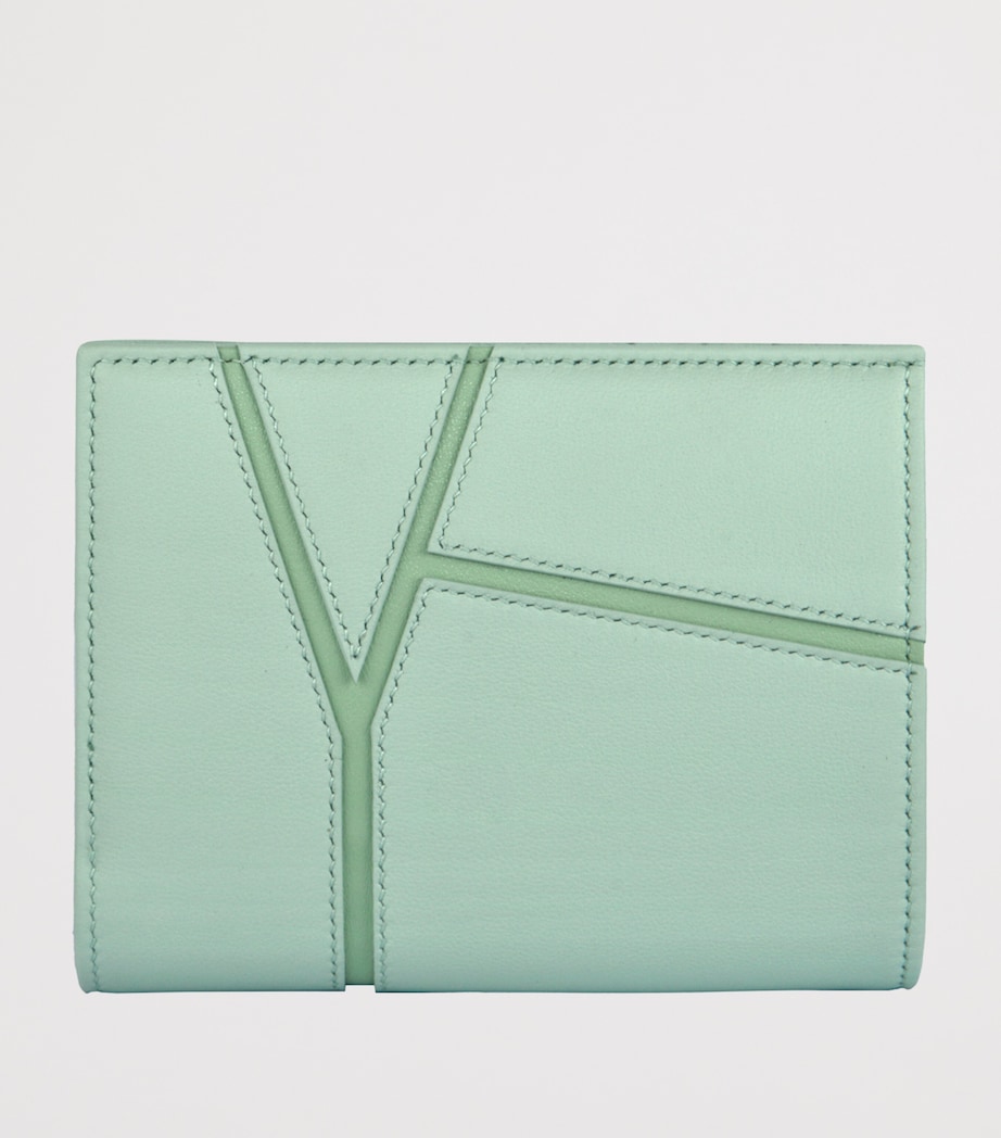 Medium Leather Diamond Wallet GREEN Image 3