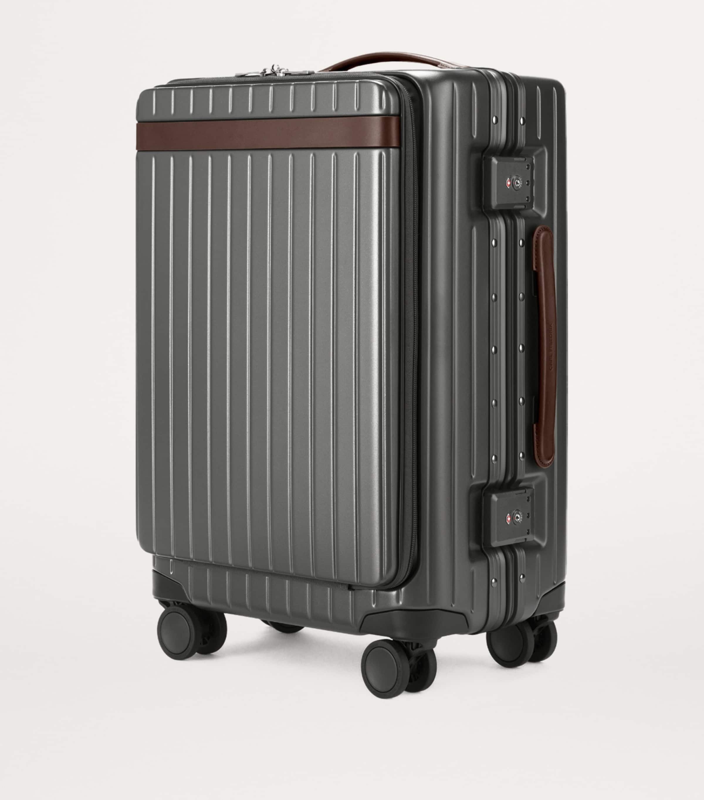 Carl Friedrik The Carry-On X Suitcase (55cm) Grey/ Chocolate Image 2