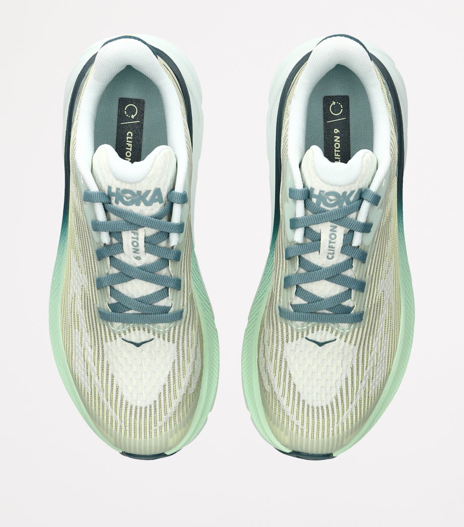 Hoka Youth Clifton 9 Trainers Green Image 4