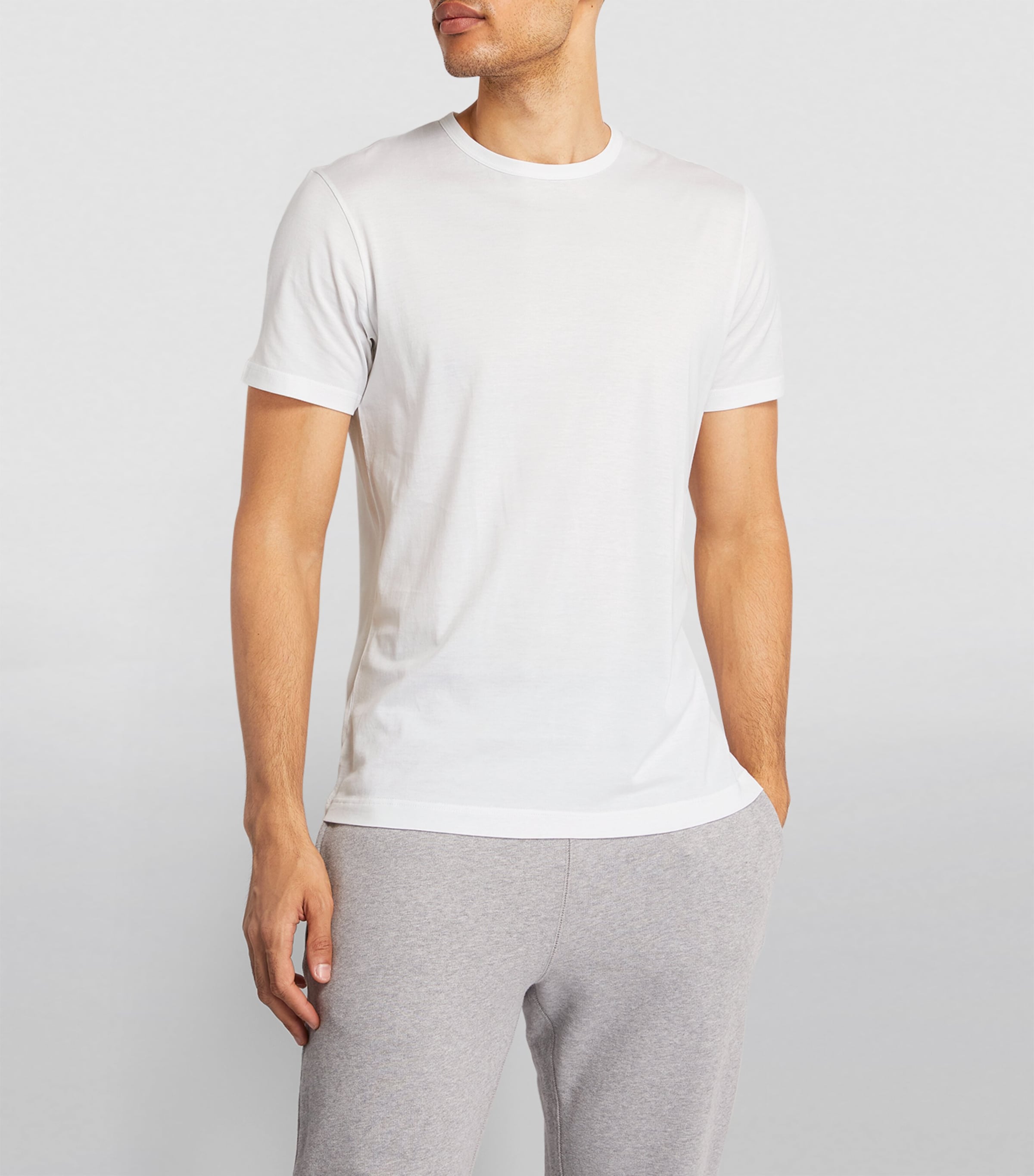 Sunspel Mens Supima Cotton Classic T-Shirt Whaa White Image 3