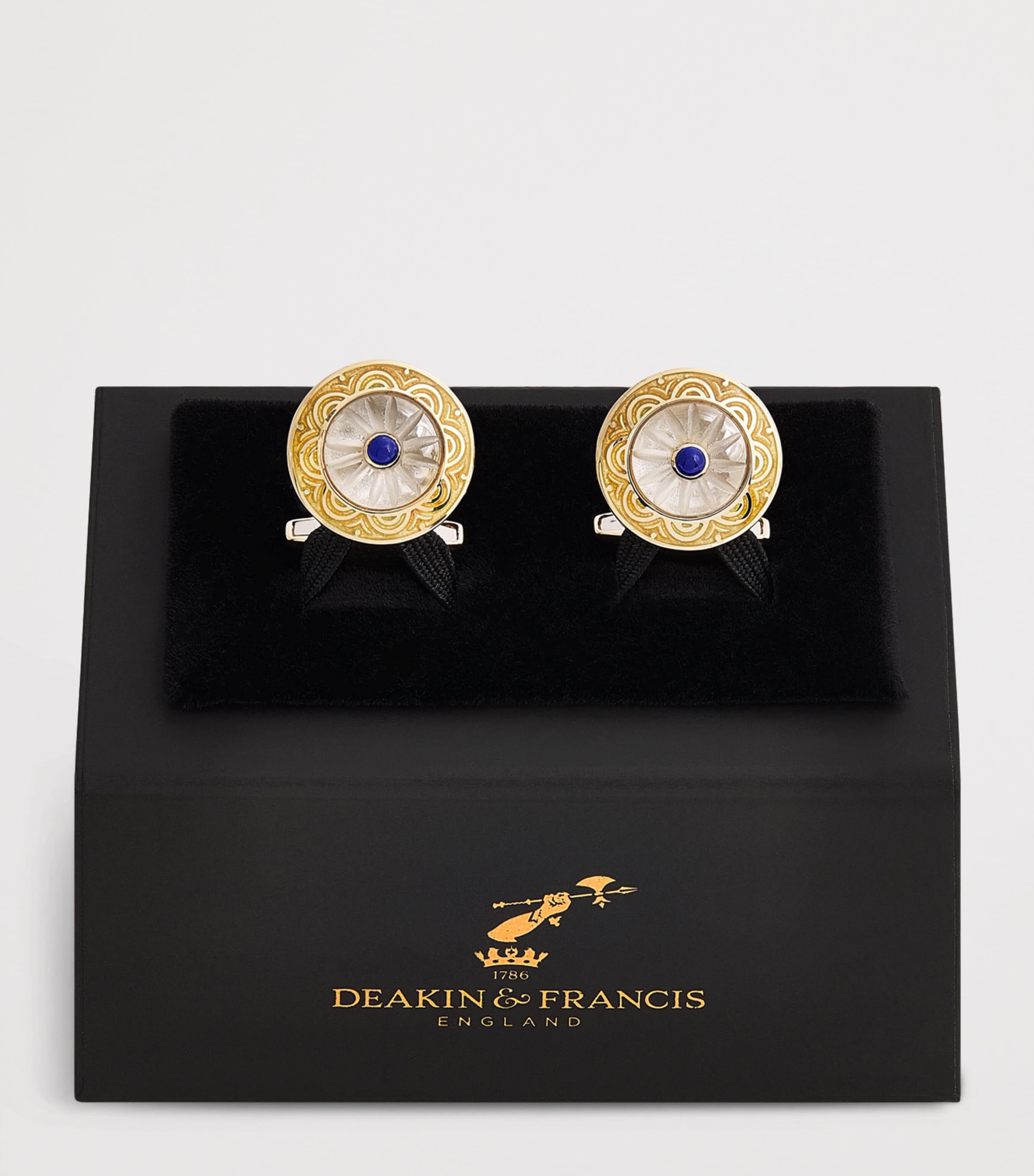 Yellow Gold and Sapphire Cufflinks BLUE Image 4