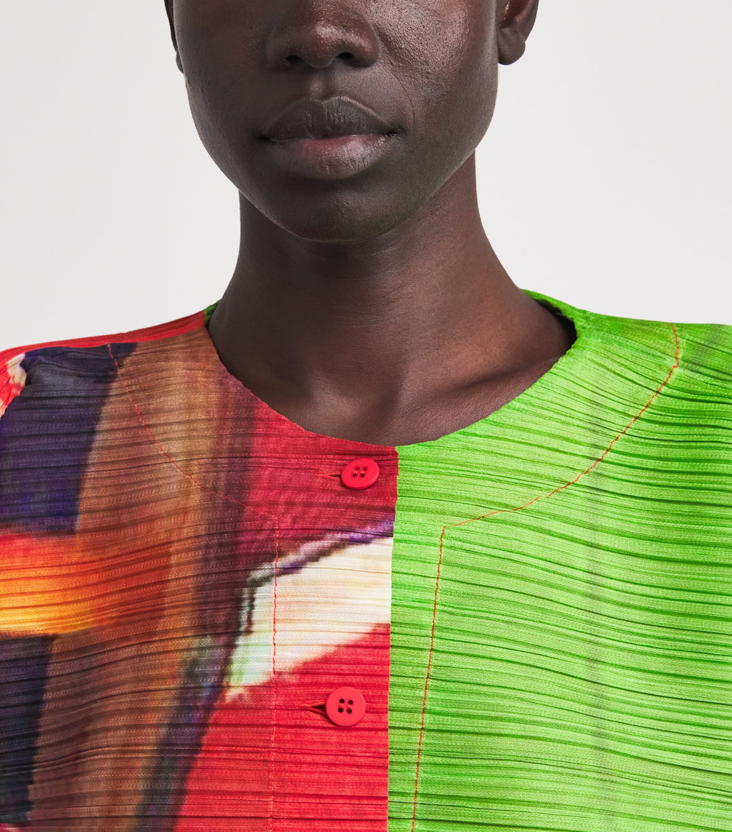 City Collage Cardigan RED X GREEN Image 6