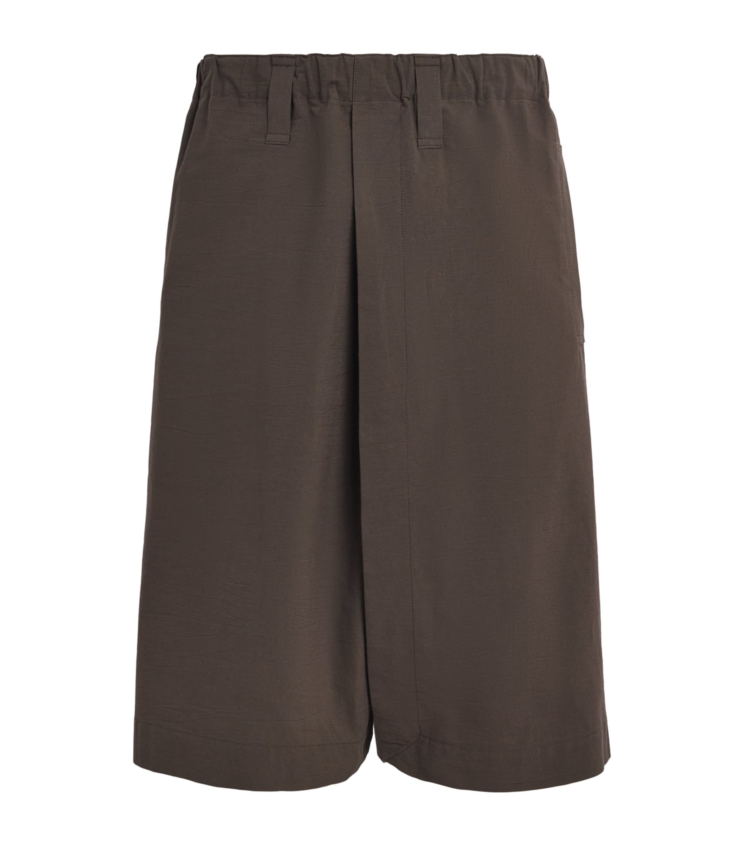 IM MEN Mens Wide-Leg Chino Shorts Dark Brown Image 1
