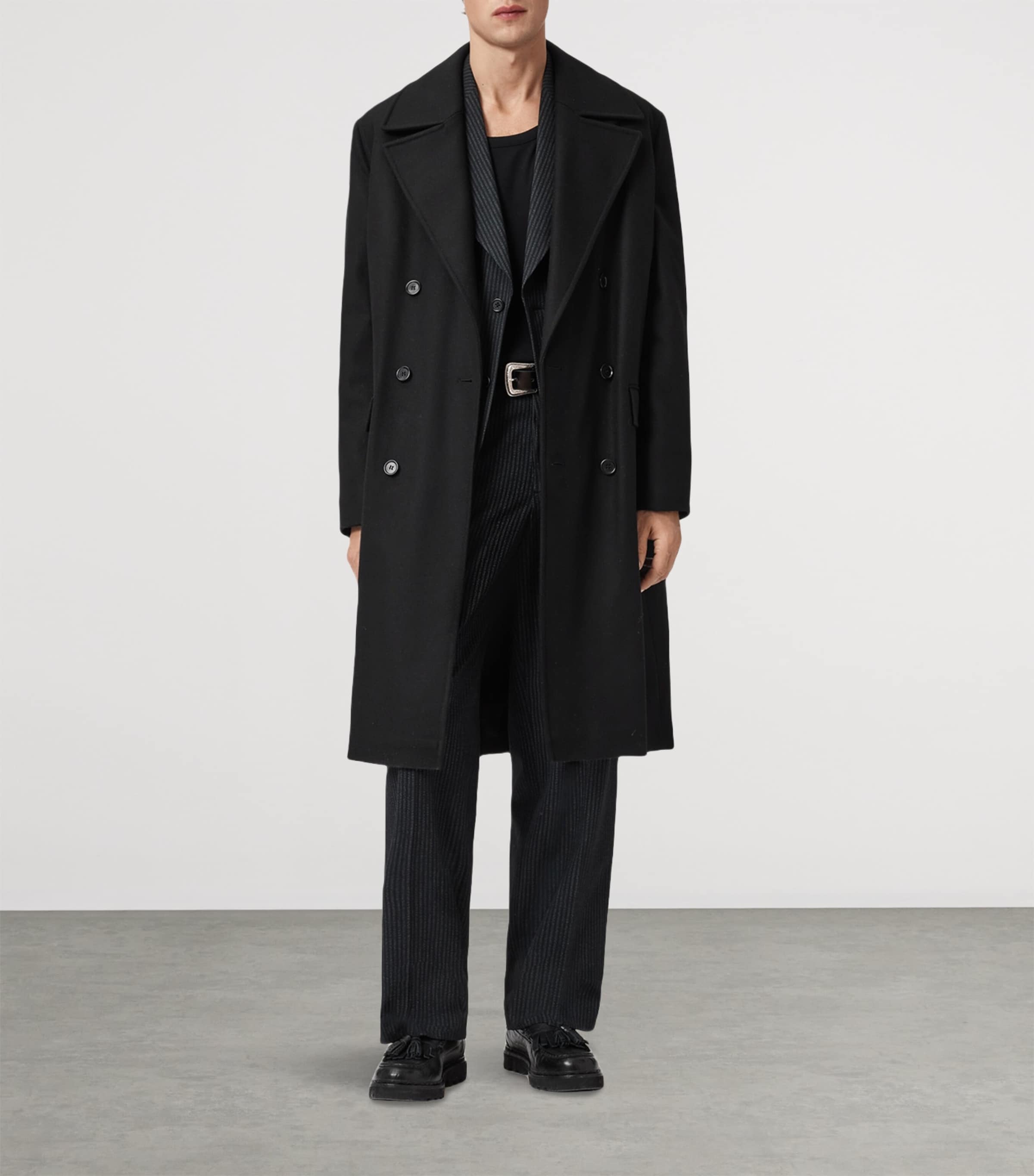 Wool-Blend Curran Overcoat BLACK Image 2