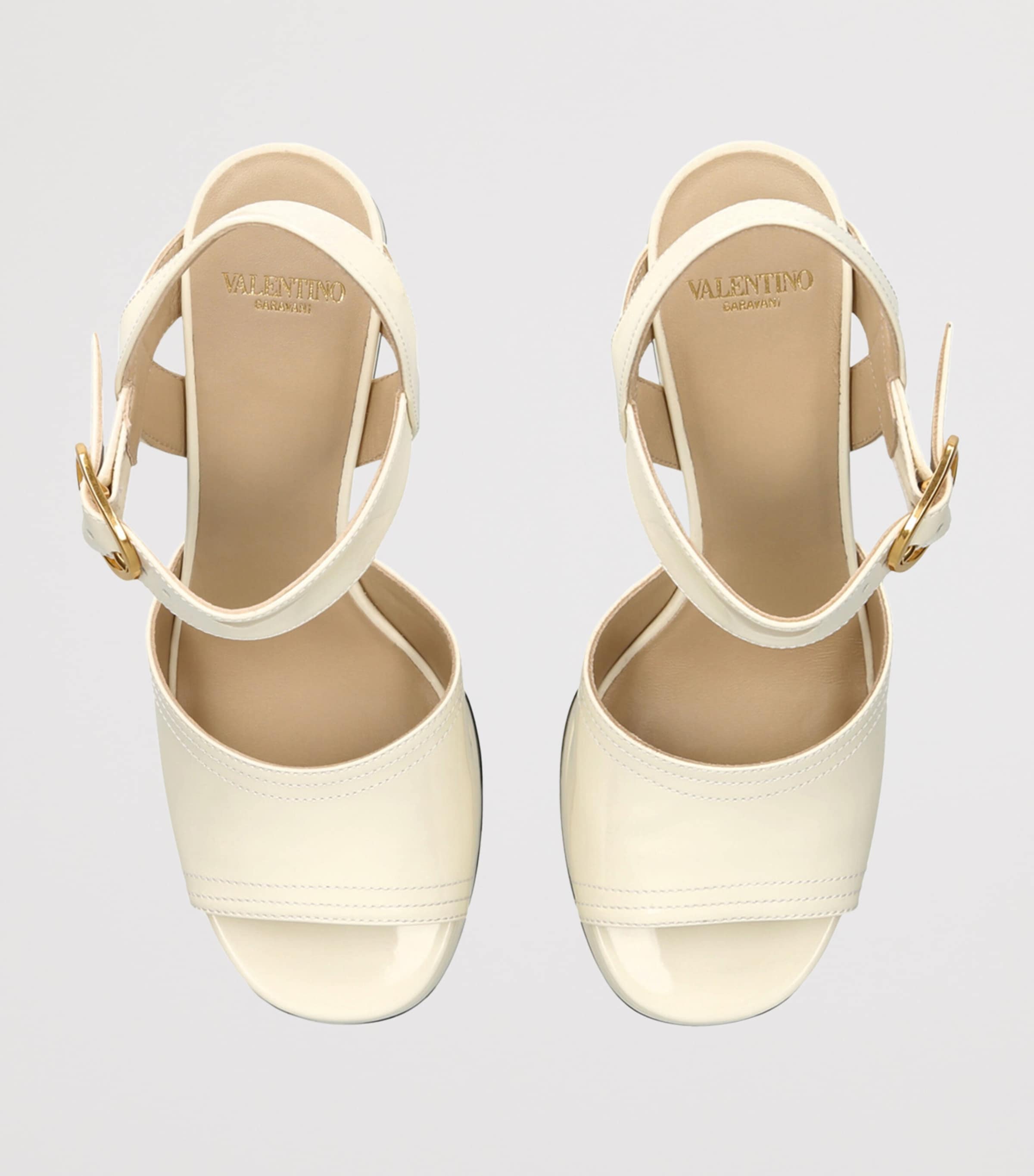 Leather Fawcette Heeled Sandals 100 BONE Image 4