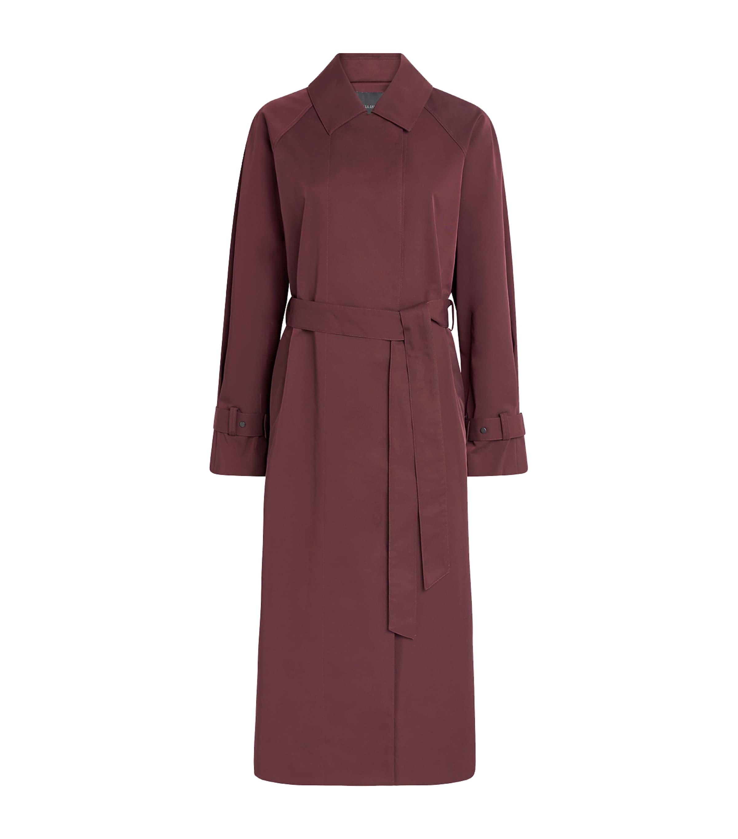 CAMILLA AND MARC Womens Longline Dia Trench Coat Burgundy Image 1