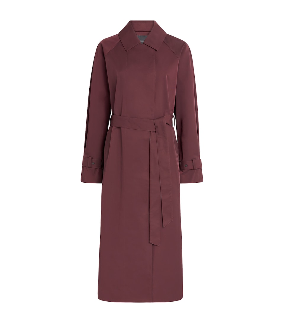 CAMILLA AND MARC Longline Dia Trench Coat Burgundy