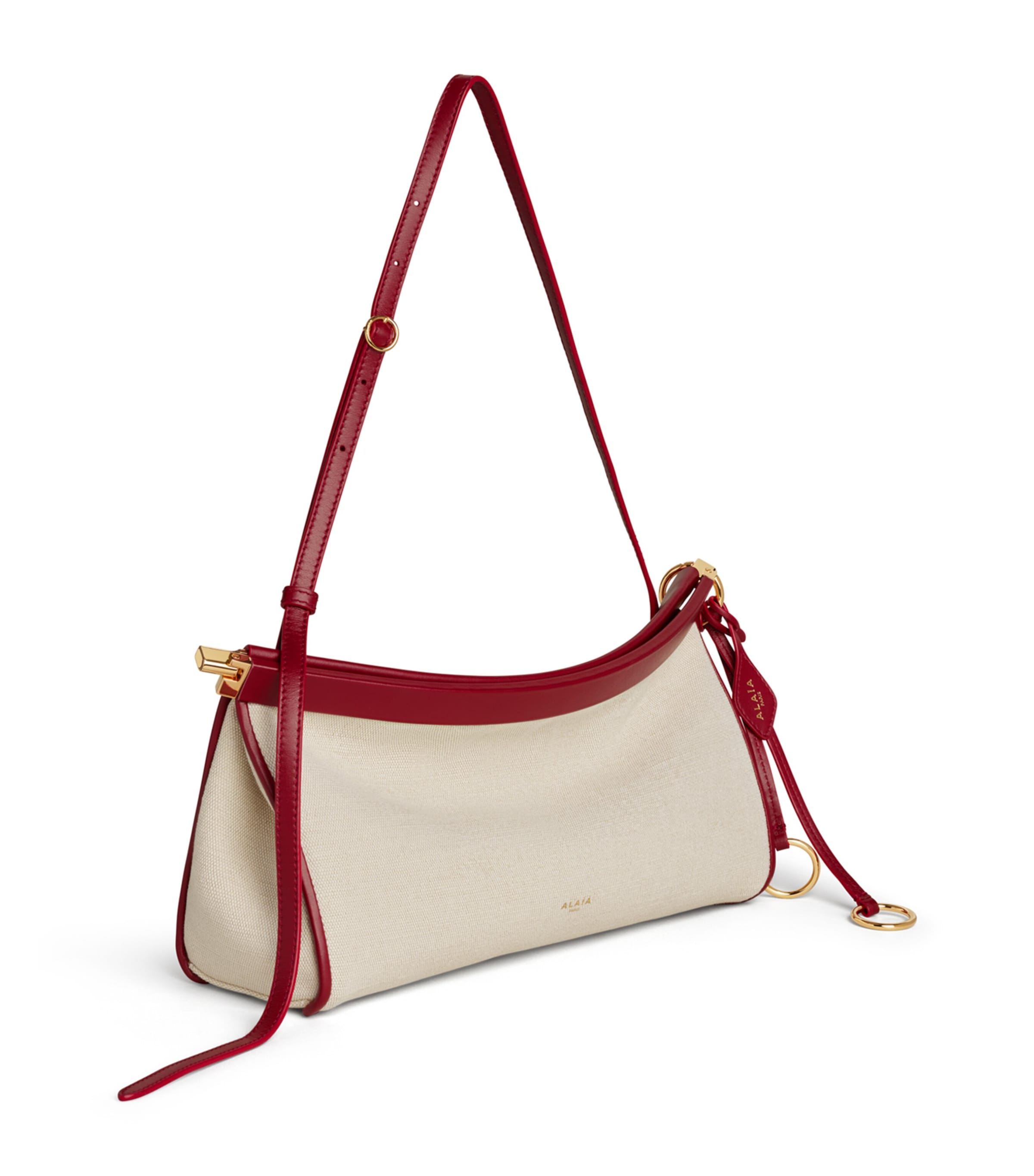 Alaïa Medium Canvas Le Click East West Shoulder Bag Natural Image 2