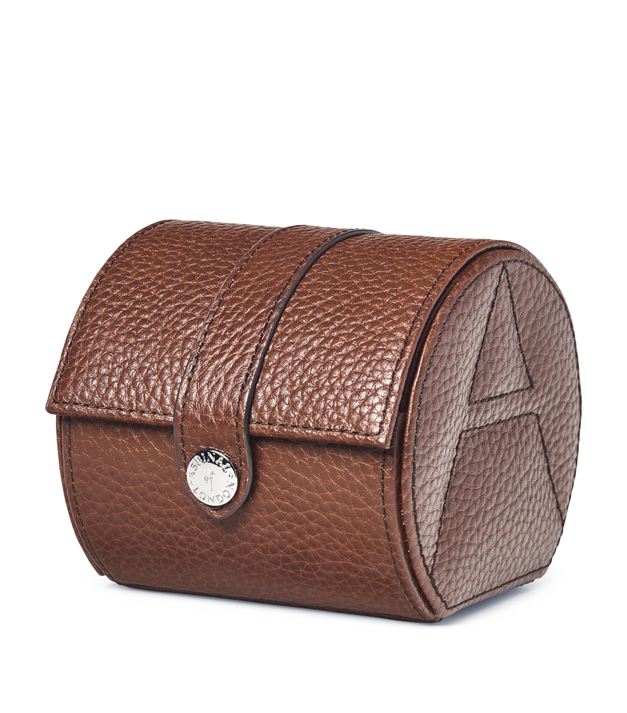 Leather Watch Roll TOBACCO Image 2