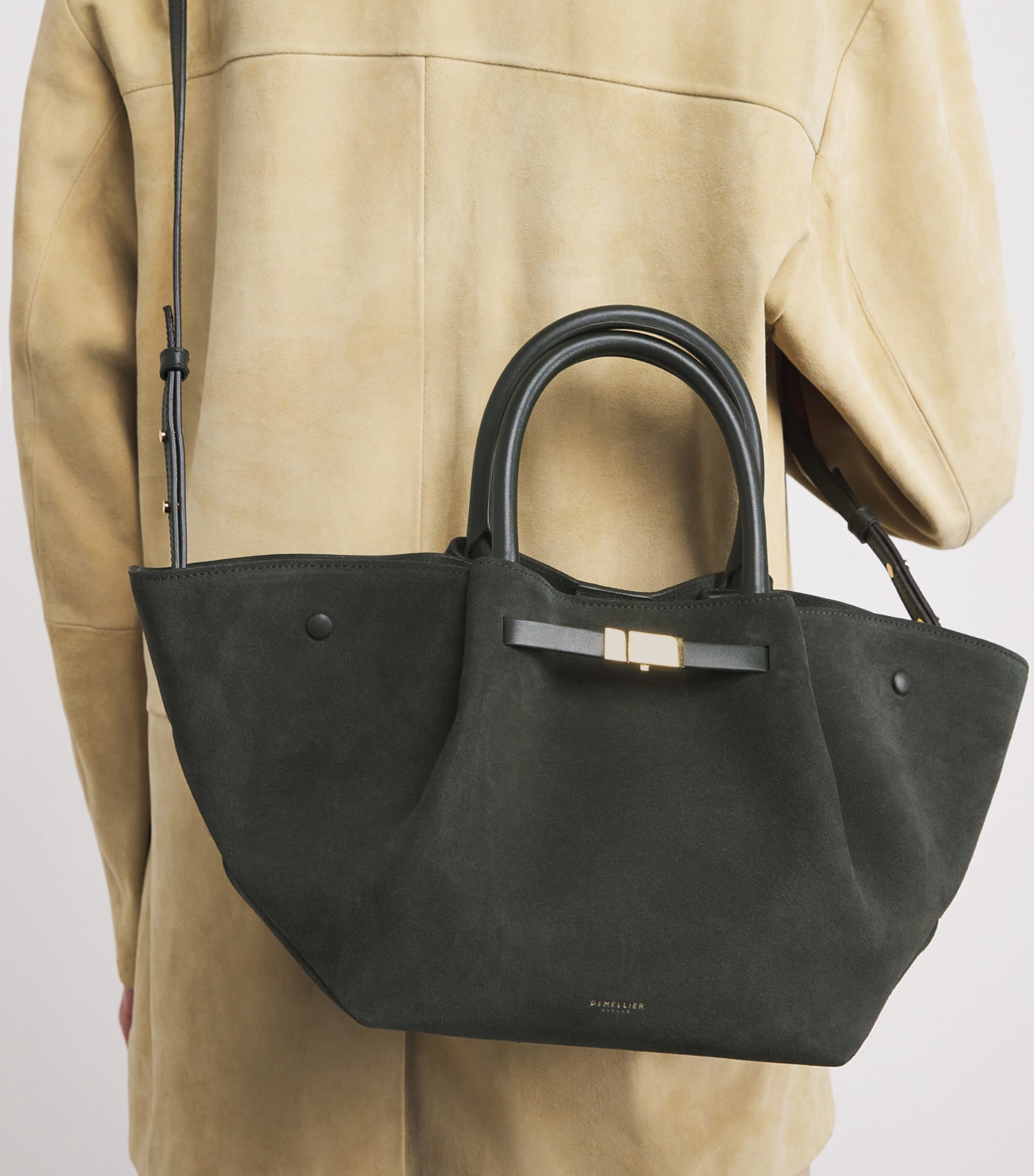 Medium Suede New York Tote Bag MOSS GRN/MOSS GRN Image 2